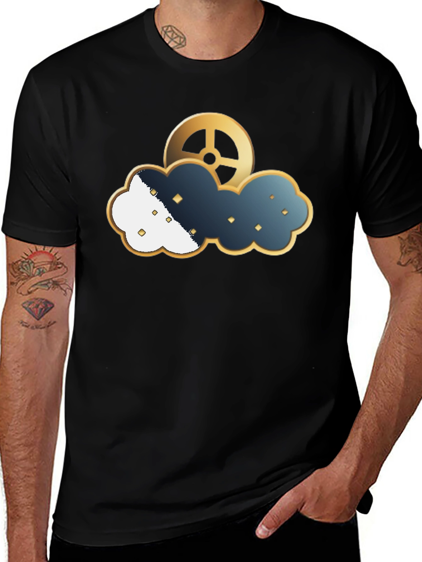 Variant 19 of Steampunk Cloud Gear T-Shirt - Unique Design