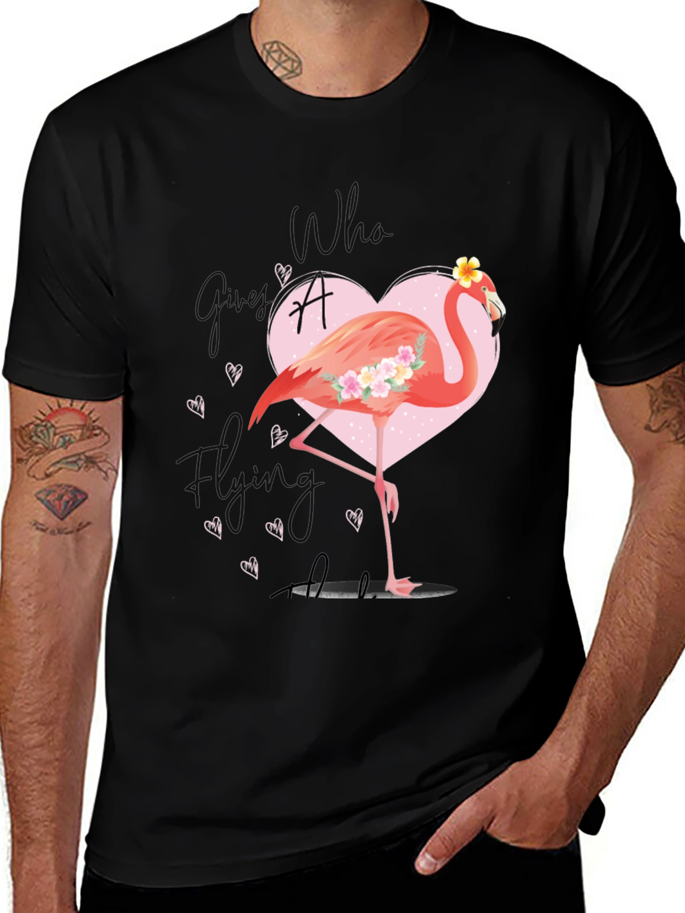 Variant 7 of Flamingo Heart Graphic T-Shirt