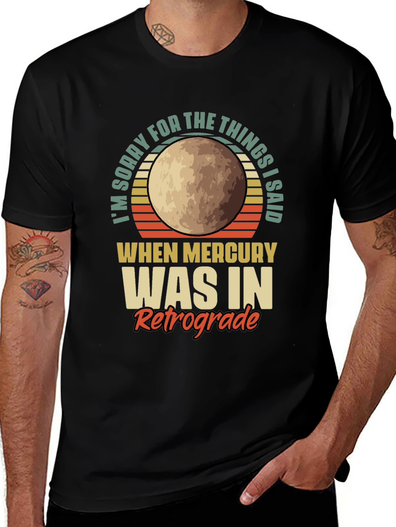 Variant 14 of Mercury Retrograde Apology T-Shirt - Trendy Graphic Tee