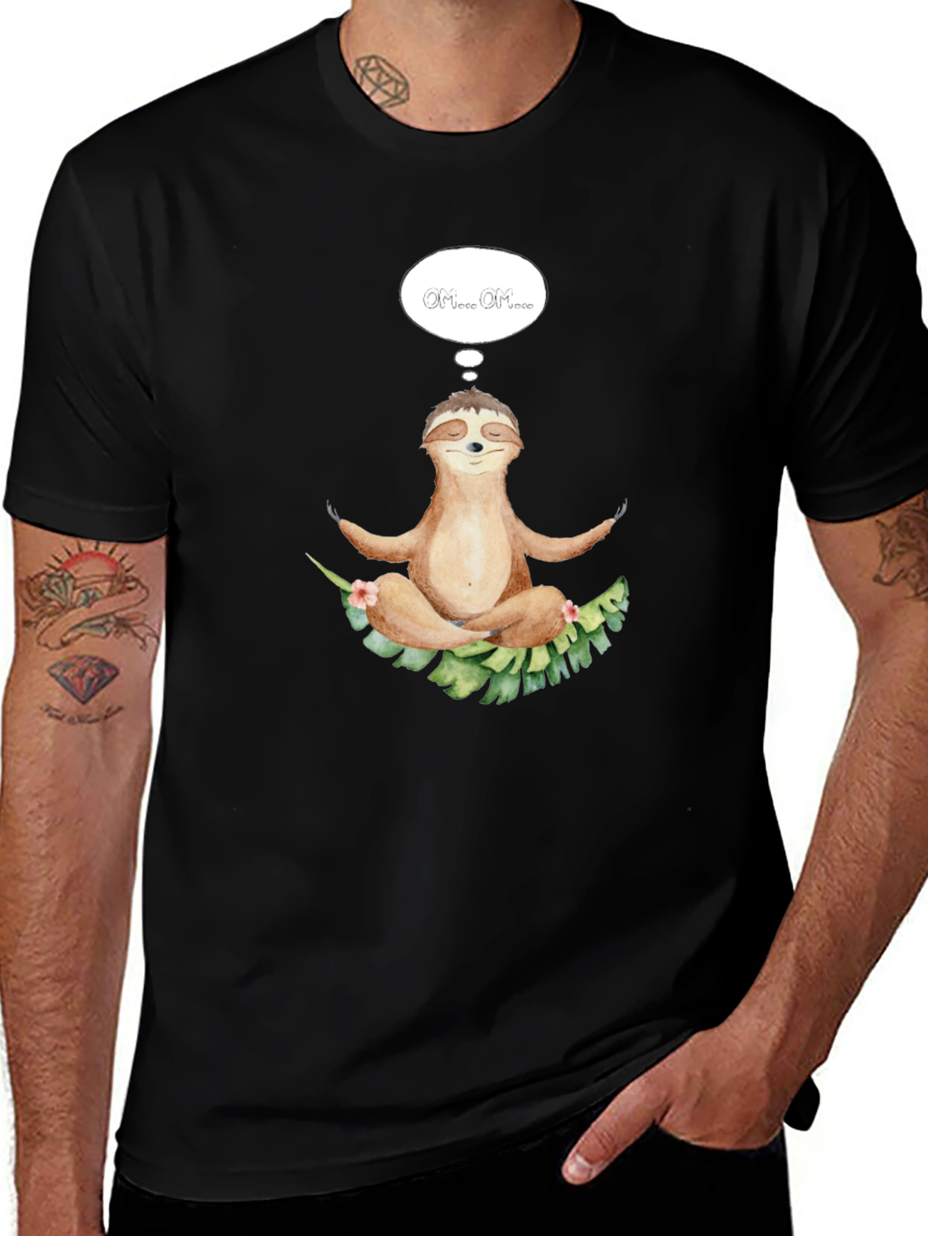 Variant 24 of Meditating Sloth T-Shirt - Relaxed Zen Style