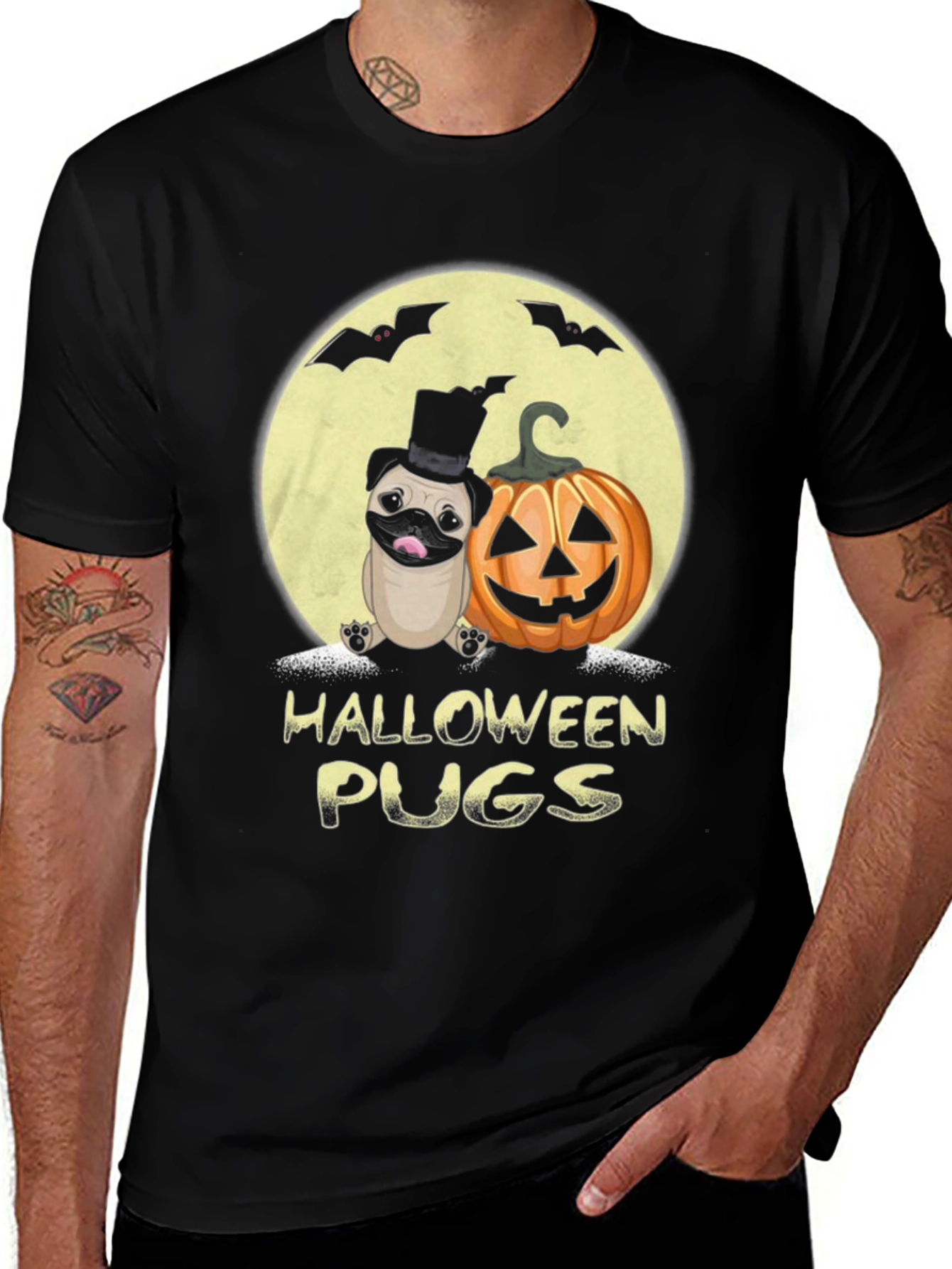 Halloween Pugs Graphic Tee - Spooky Season!