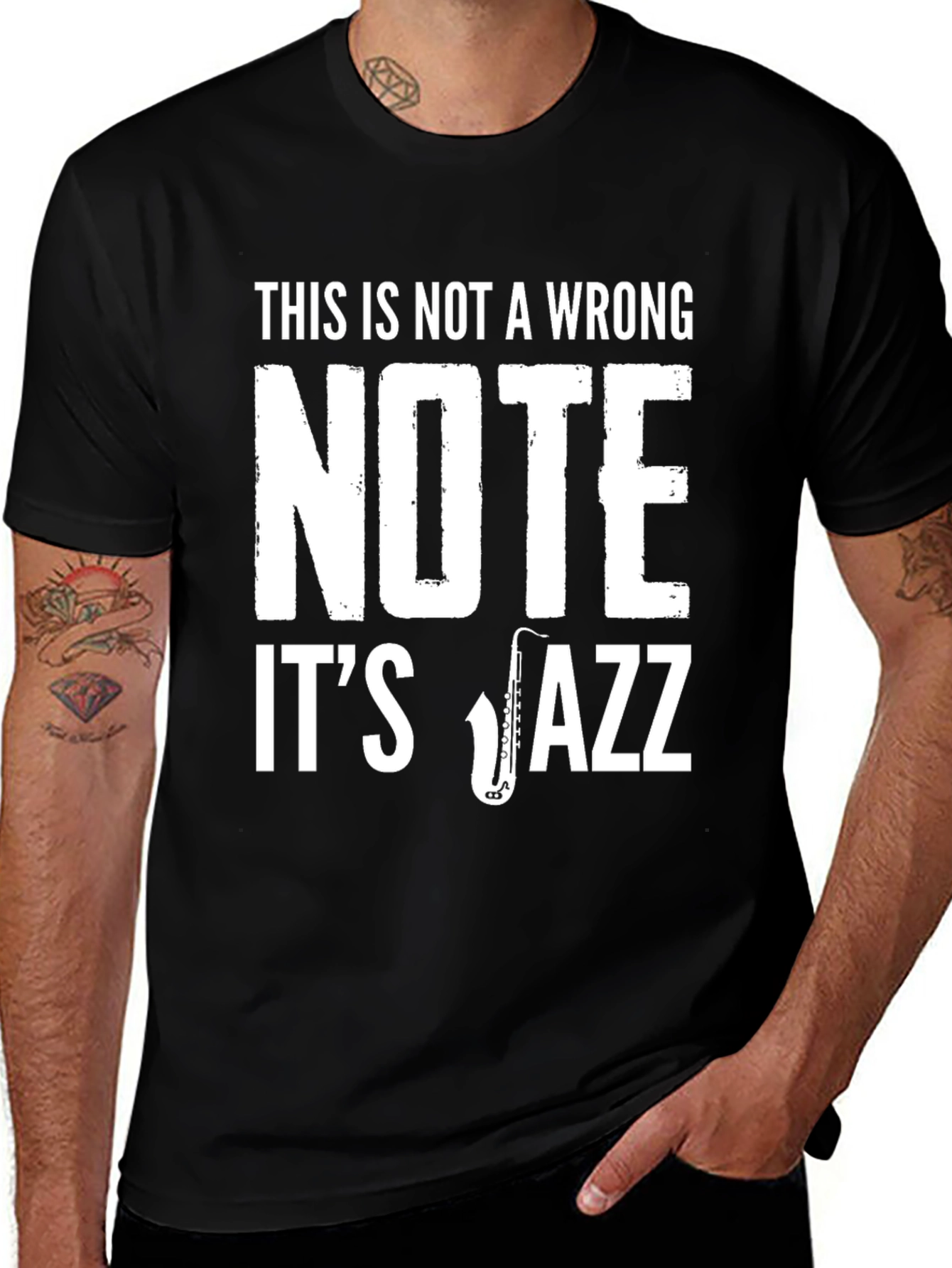 Variant 7 of Funny Jazz Music T-Shirt: "This is not a wrong note"