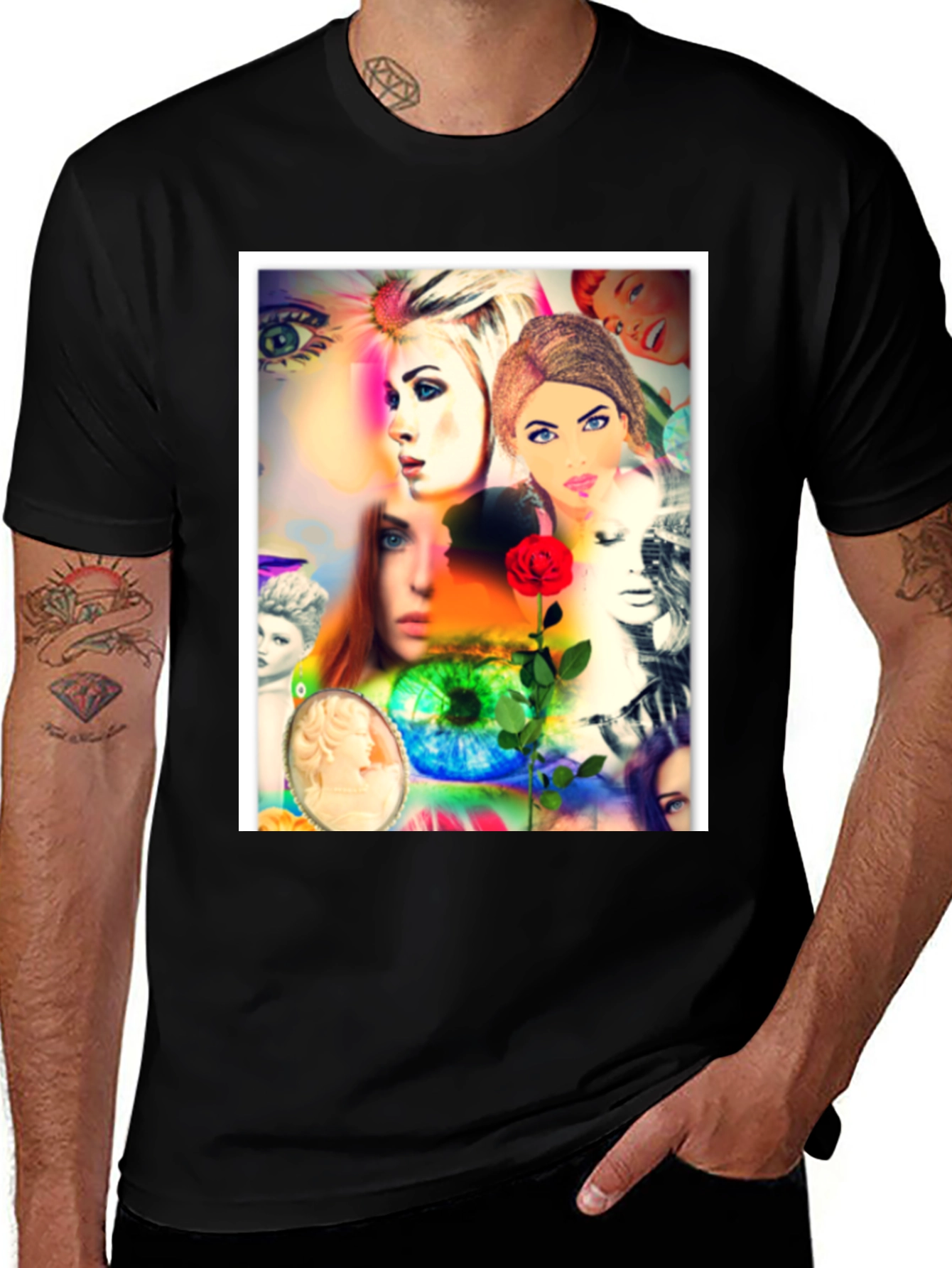 Variant 23 of Artistic Collage Graphic T-Shirt