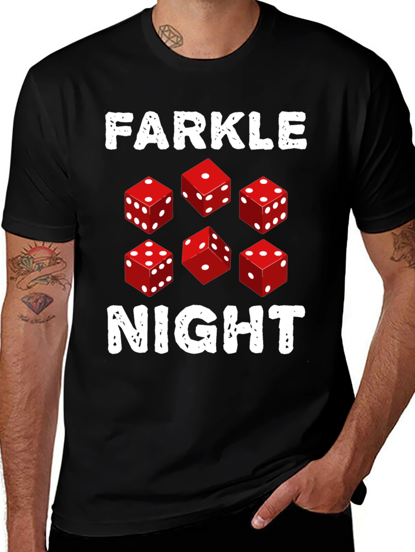 Farkle Night Dice Game Graphic T-Shirt