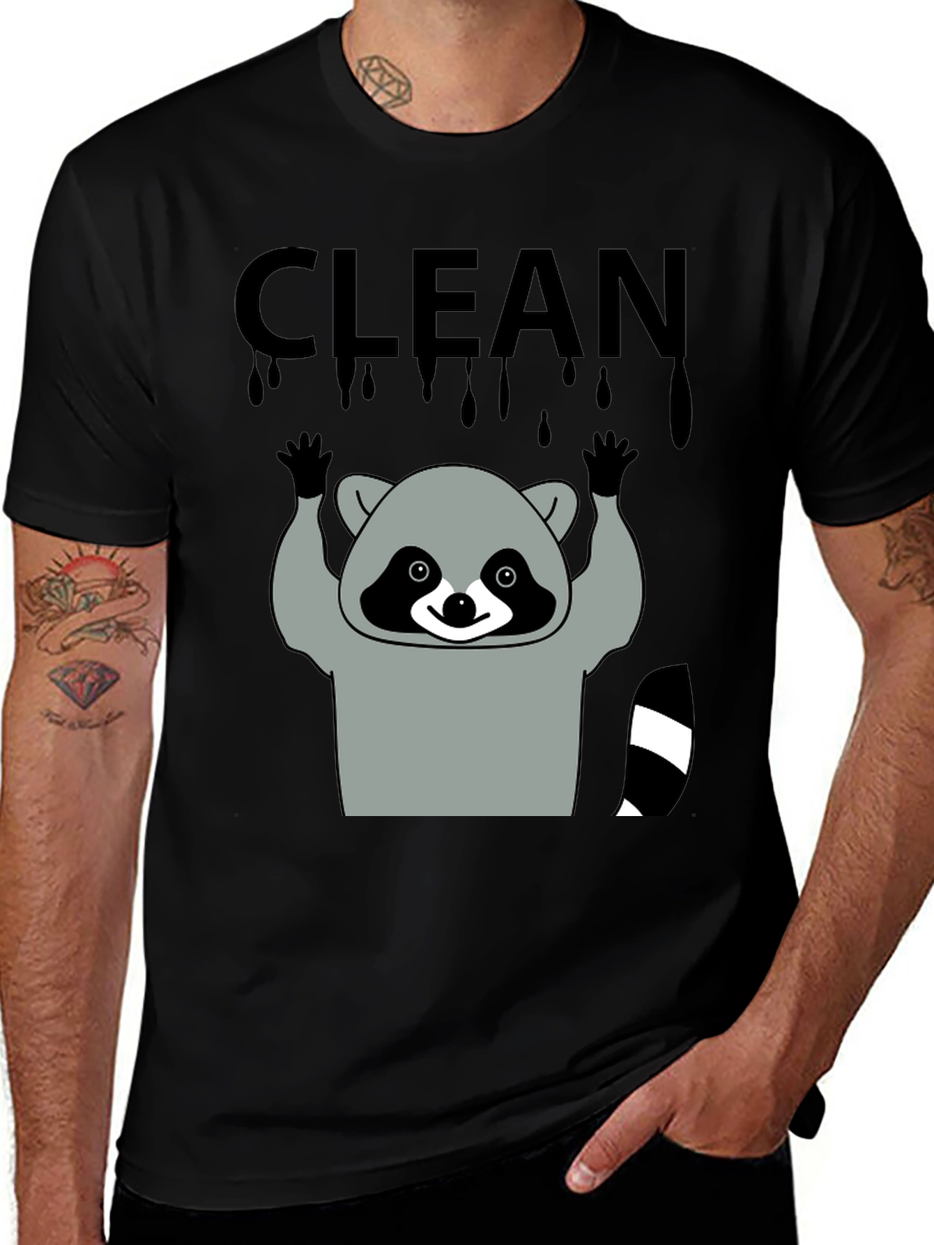 Variant 10 of Clean Raccoon Graphic Tee