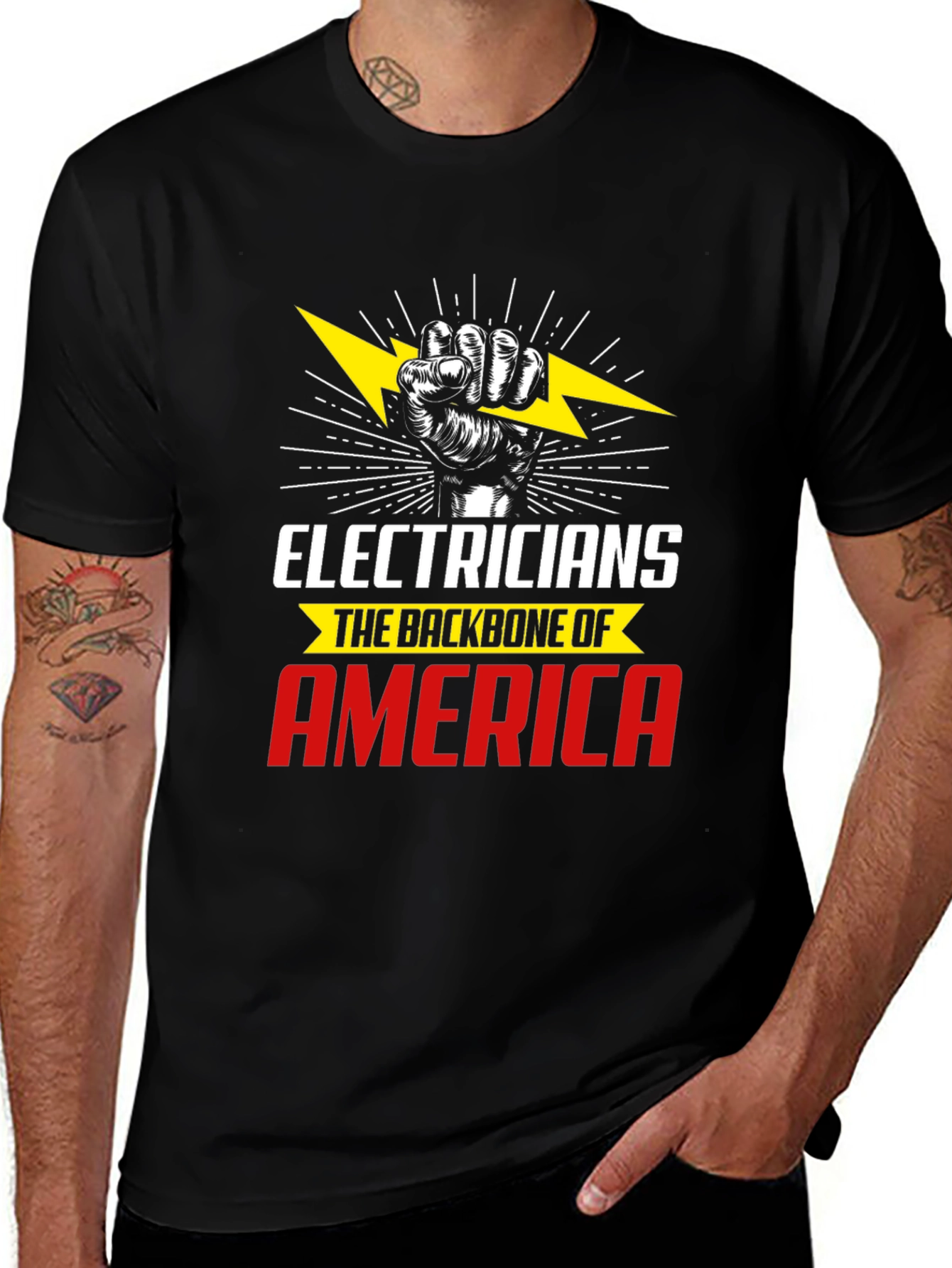 Electricians Backbone of America Graphic T-Shirt