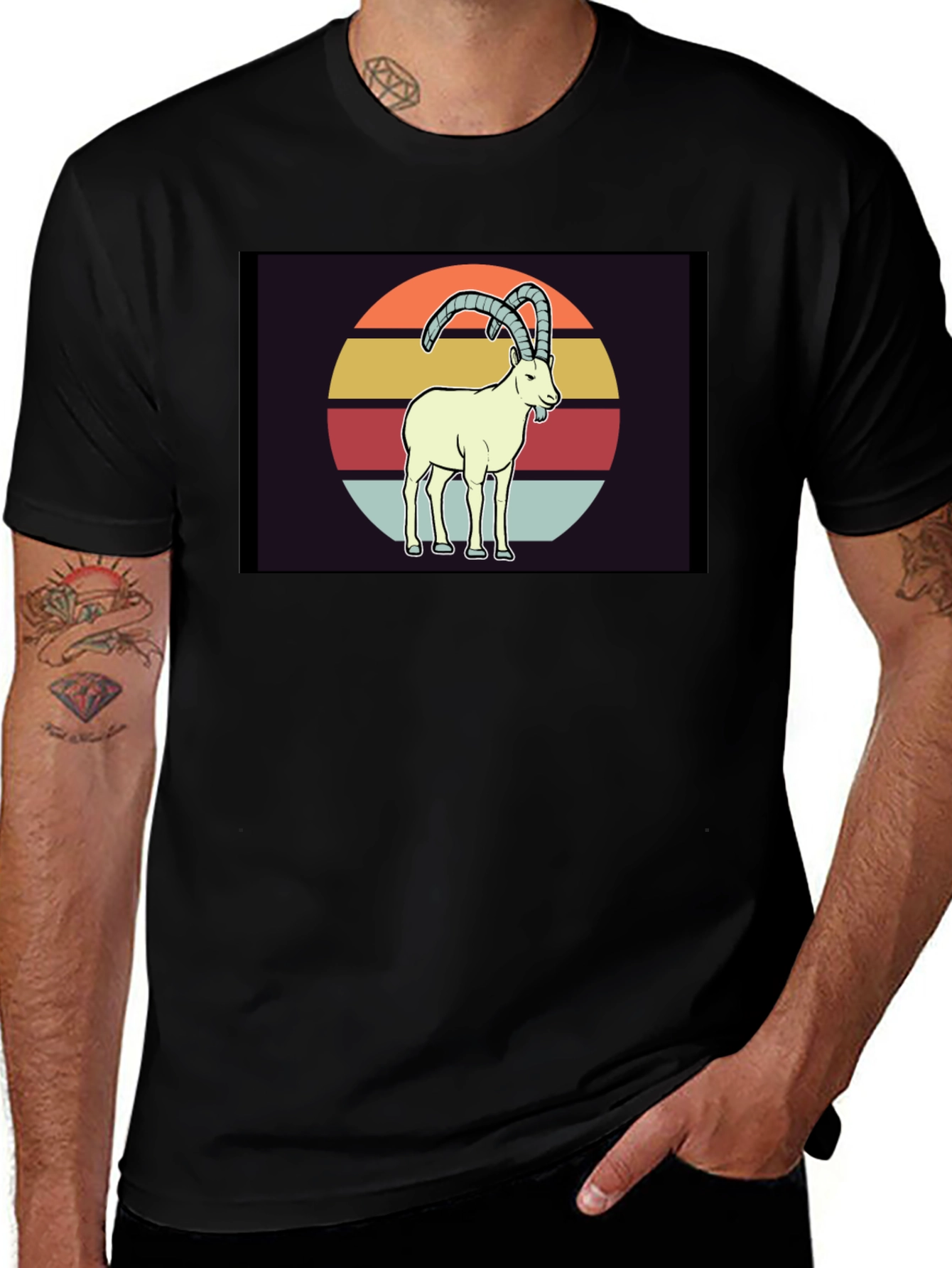Variant 14 of Retro Ibex T-Shirt - Vintage Style Goat Tee