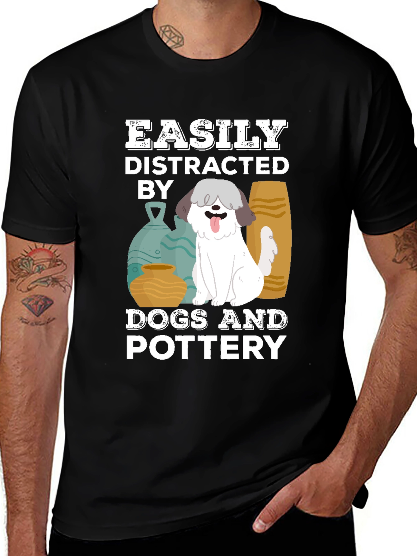Variant 21 of Easily Distracted by Dogs and Pottery T-Shirt