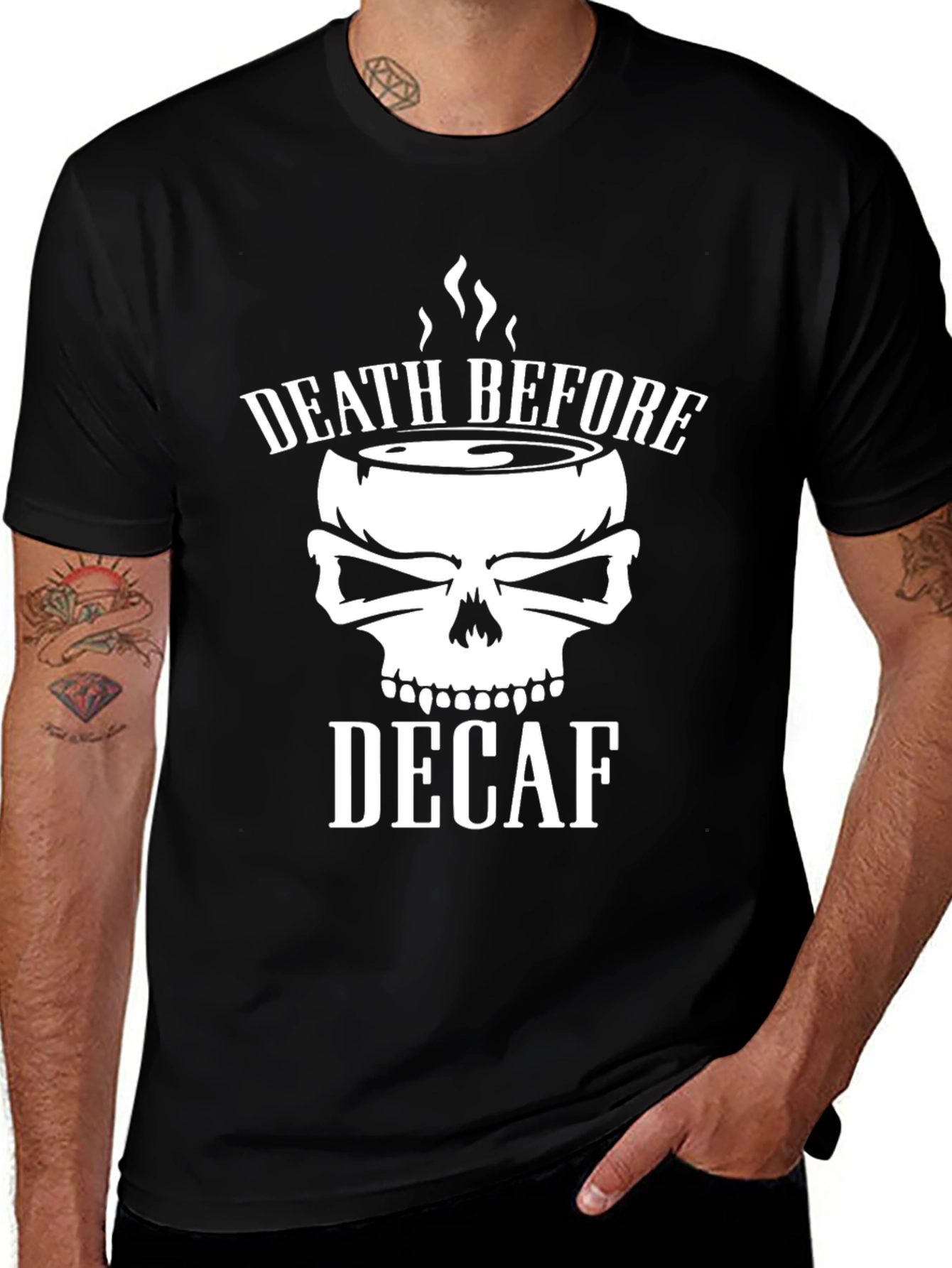 Death Before Decaf Graphic T-Shirt