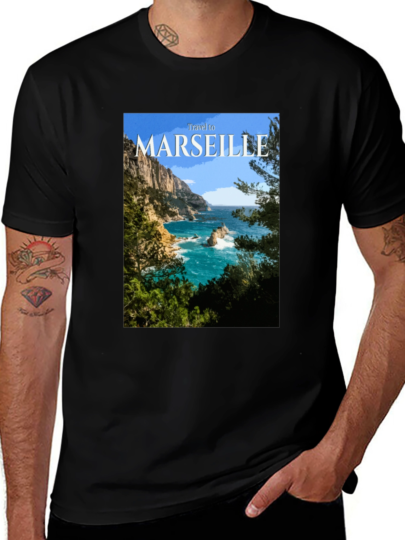 Marseille Travel Poster Graphic T-Shirt