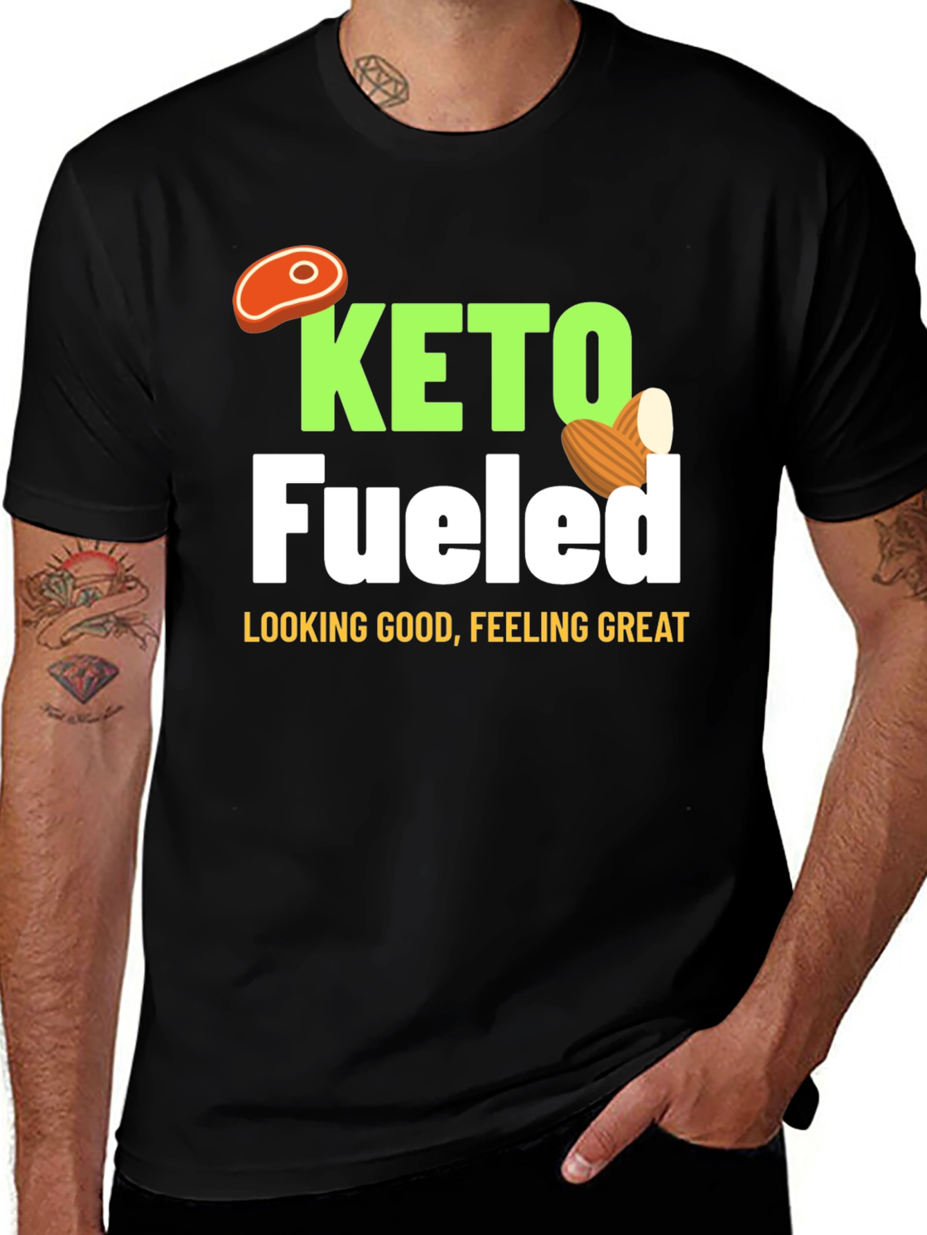 Variant 25 of Keto Fueled T-Shirt - Looking Good, Feeling Great!
