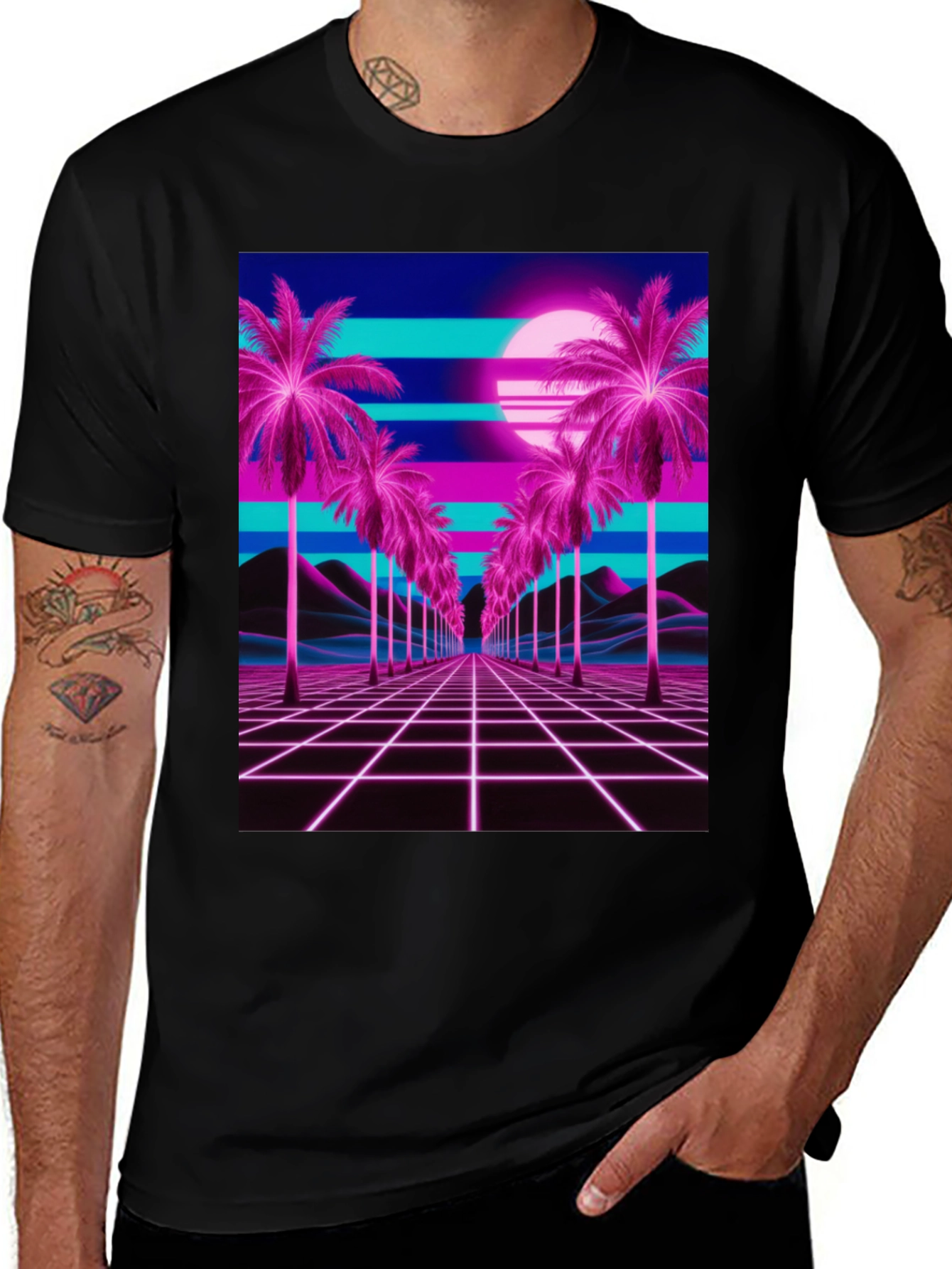 Variant 8 of Vaporwave Palm T-Shirt - Retro 80s Style