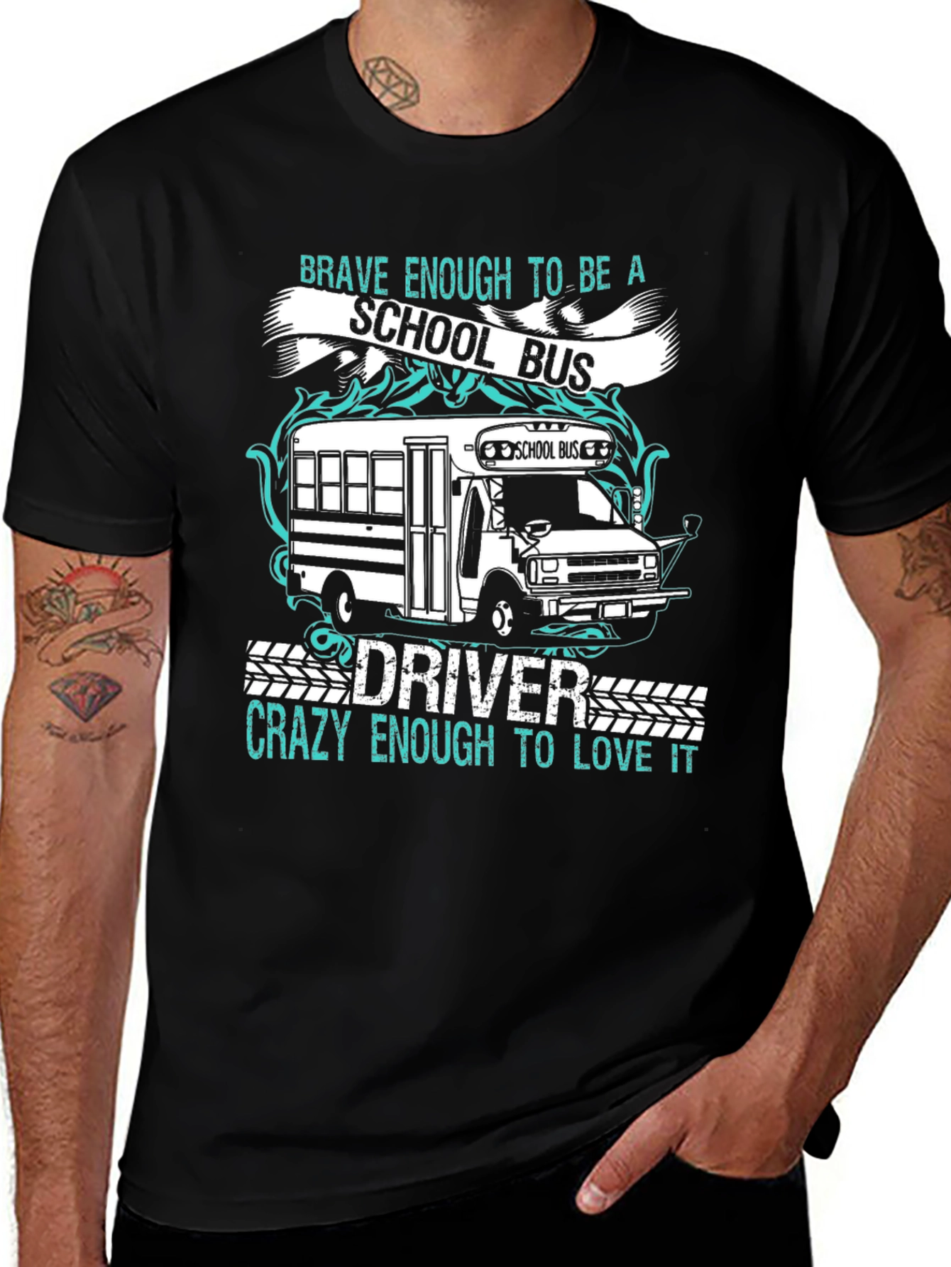 Variant 30 of School Bus Driver T-Shirt - Brave & Crazy Design