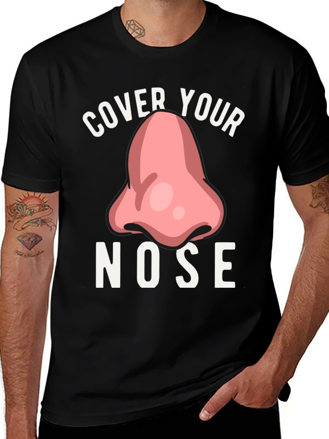 Variant 5 of Cover Your Nose Graphic Tee - Funny T-Shirt