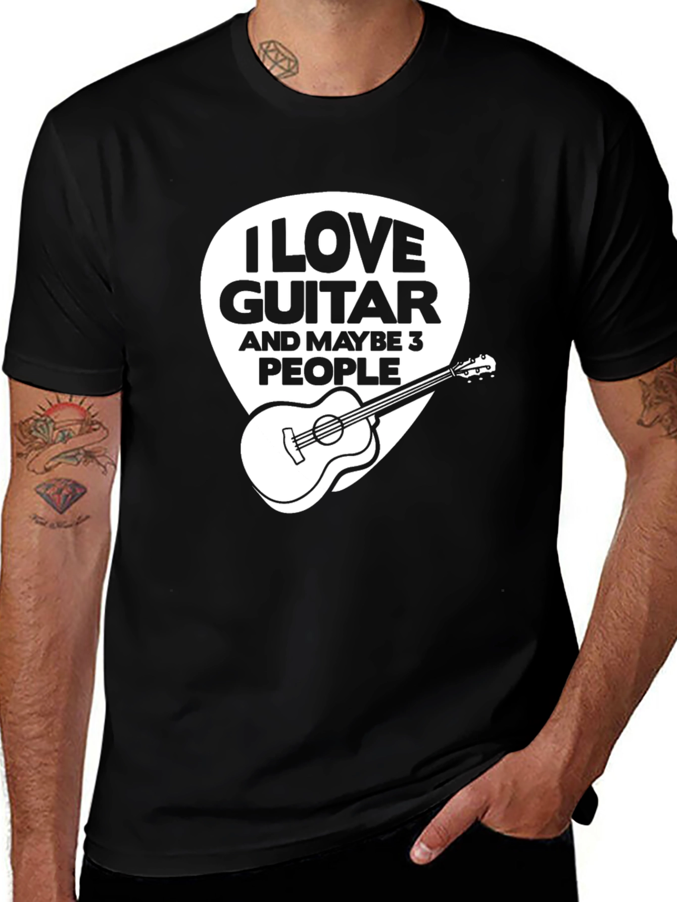 Variant 21 of I Love Guitar and Maybe 3 People Graphic T-Shirt
