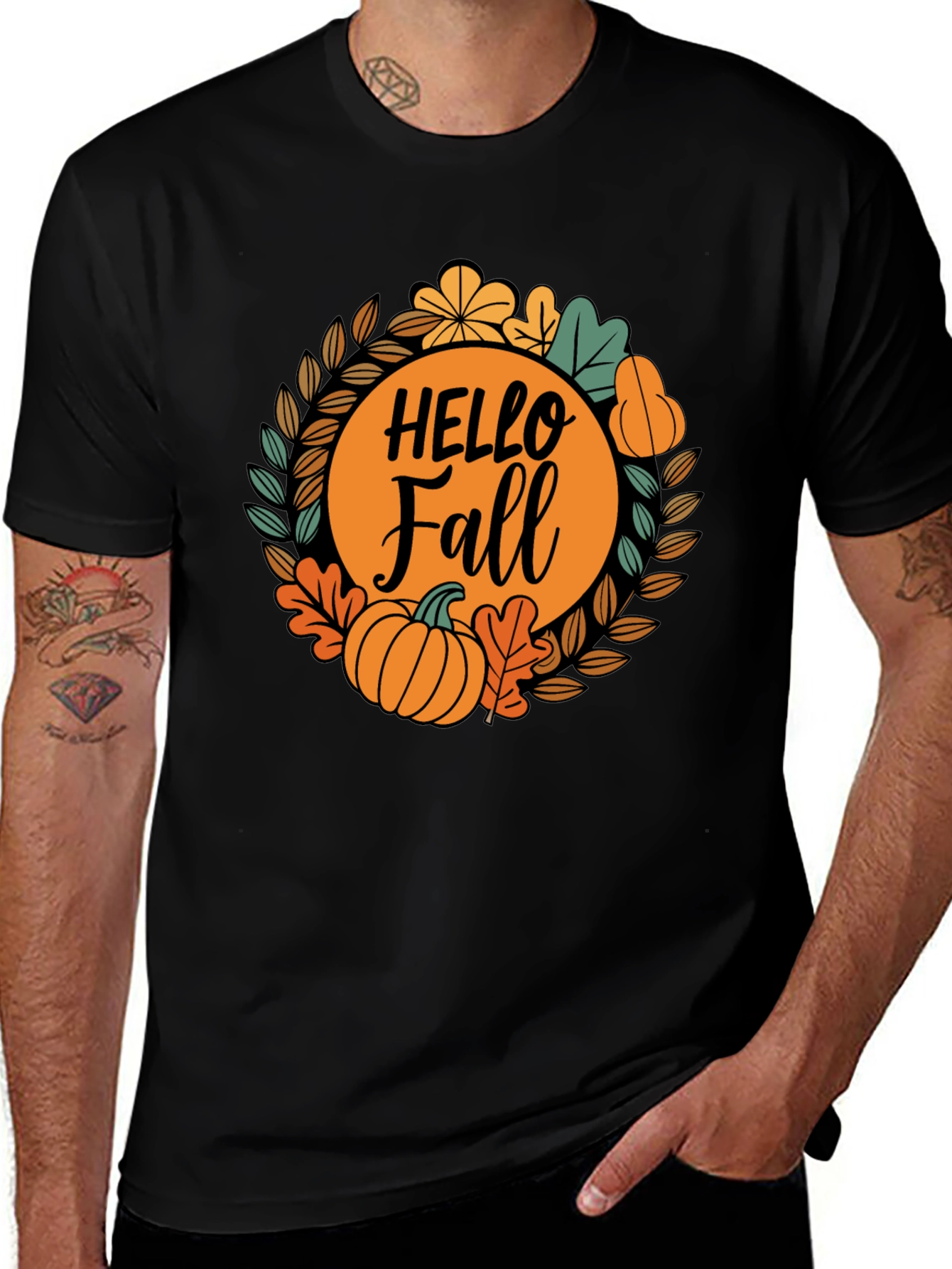 Hello Fall Graphic Tee - Autumn Seasonal T-Shirt