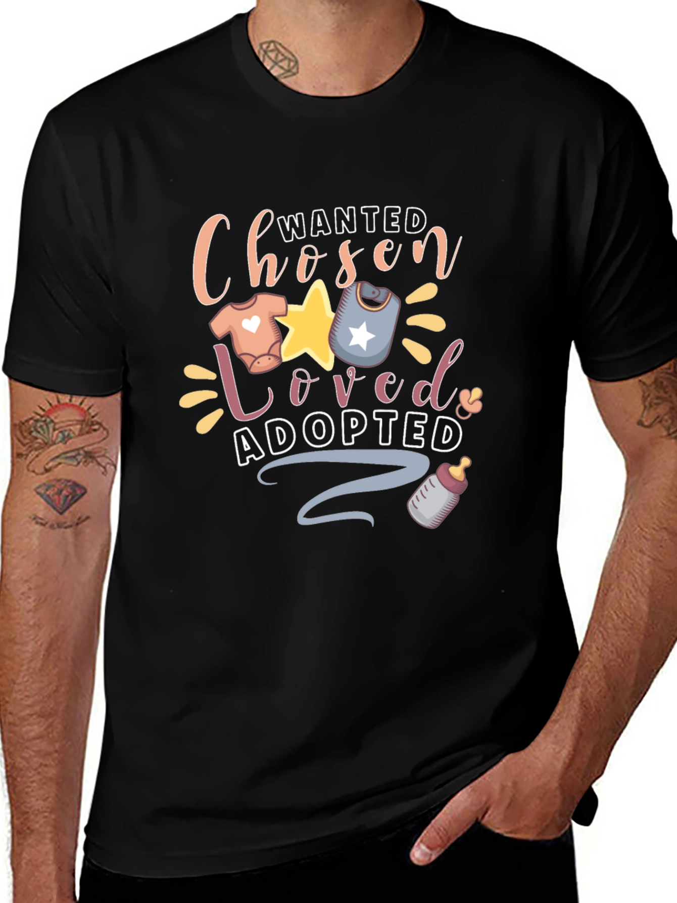 Variant 16 of Wanted Chosen Loved Adopted Adoption T-Shirt