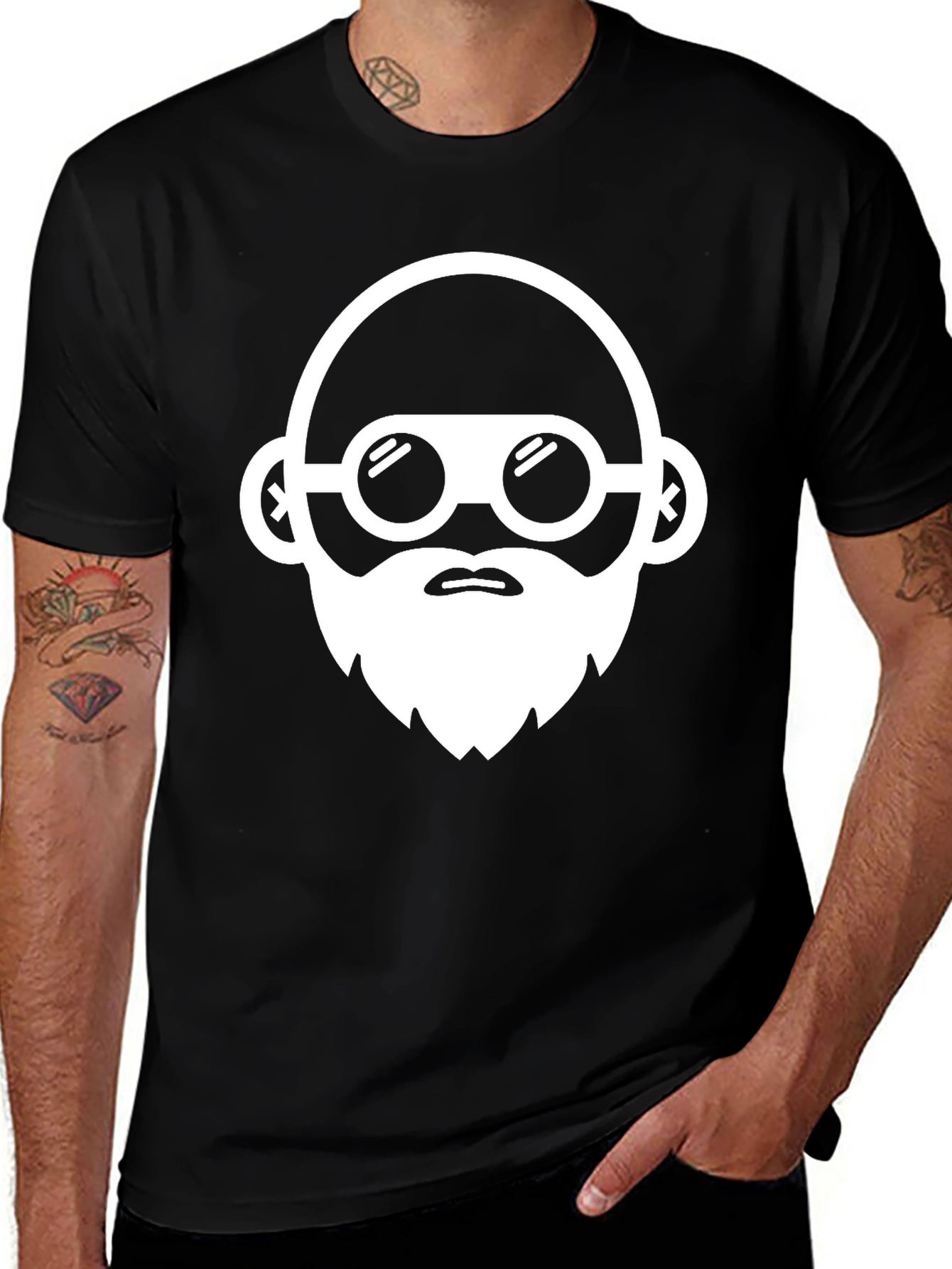 Variant 16 of Cool Graphic Tee - Bearded Hipster