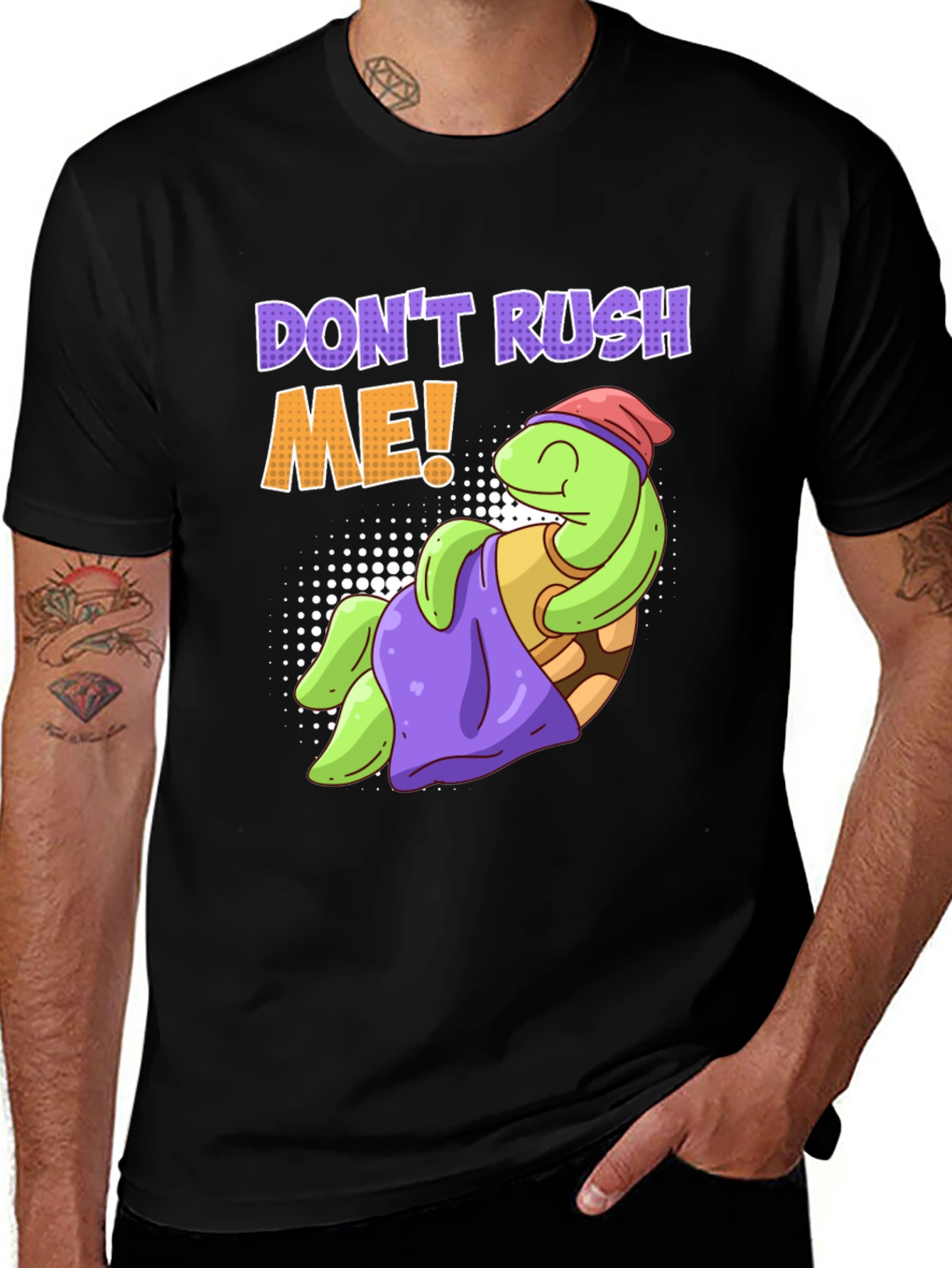 Variant 13 of Don't Rush Me! Turtle Graphic Tee