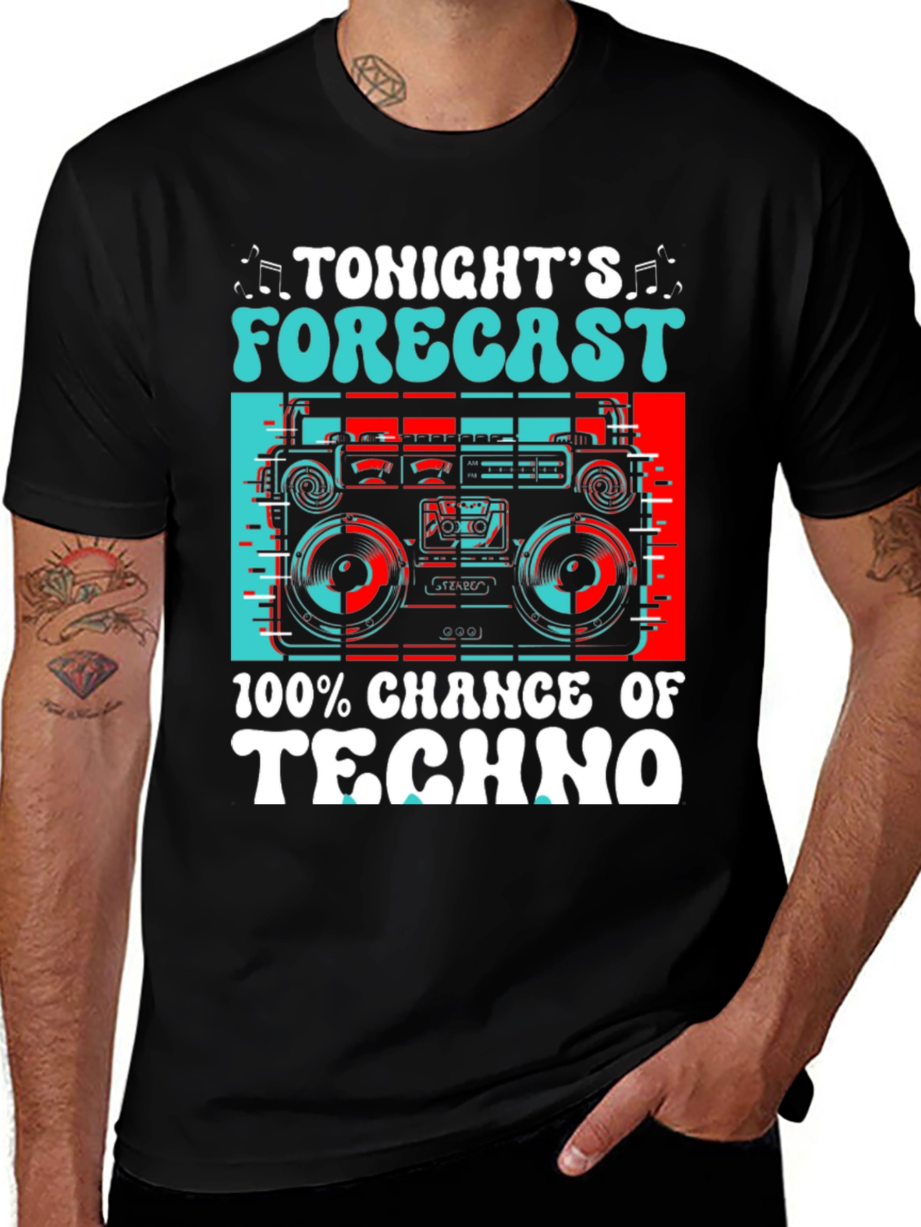 Variant 12 of Tonight's Forecast: 100% Chance of Techno T-Shirt