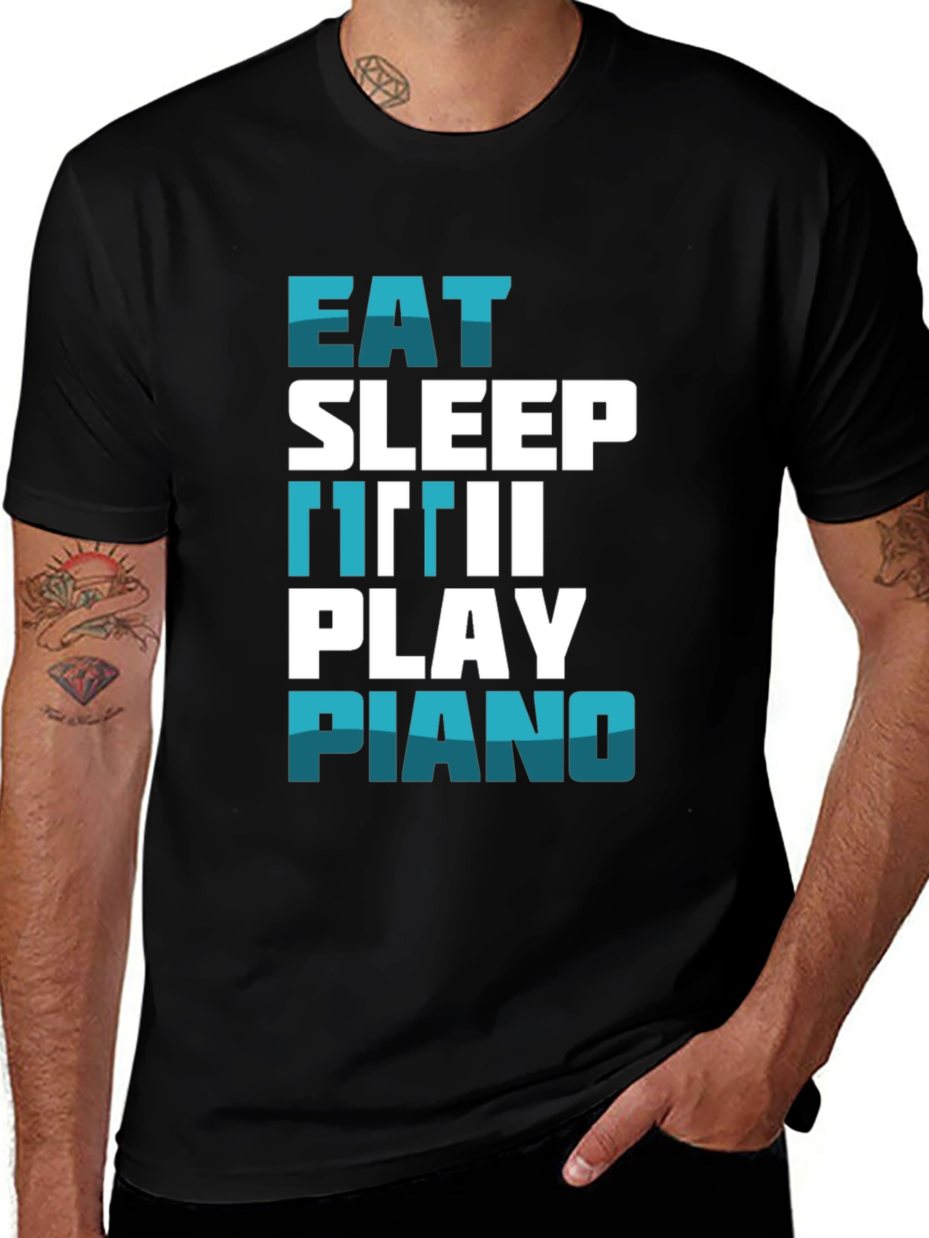 Variant 6 of Eat Sleep Repeat Piano T-Shirt