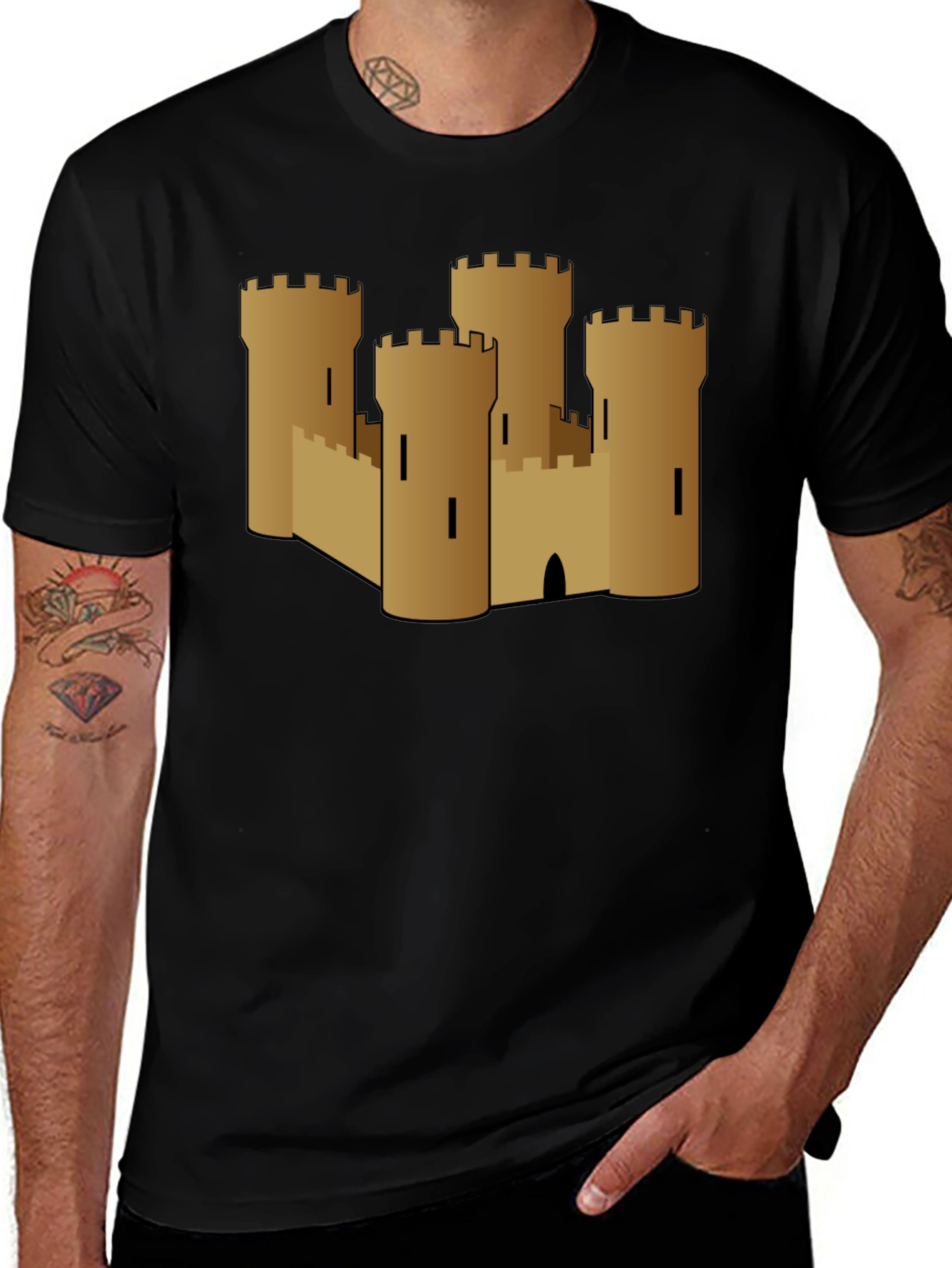 Variant 20 of Sand Castle Graphic Tee - Black