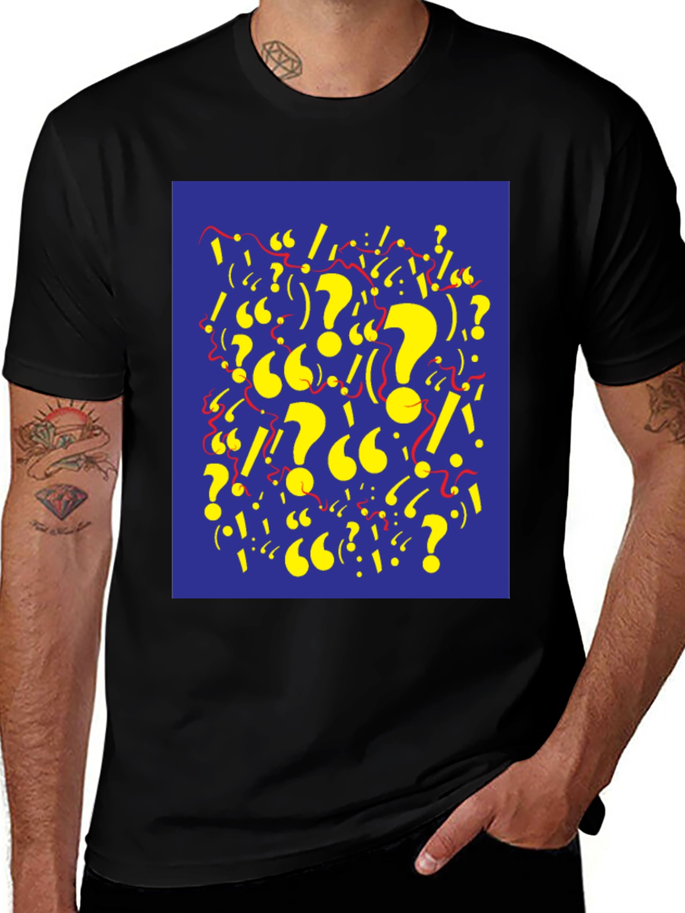 Variant 7 of Question & Exclamation Mark Graphic Tee