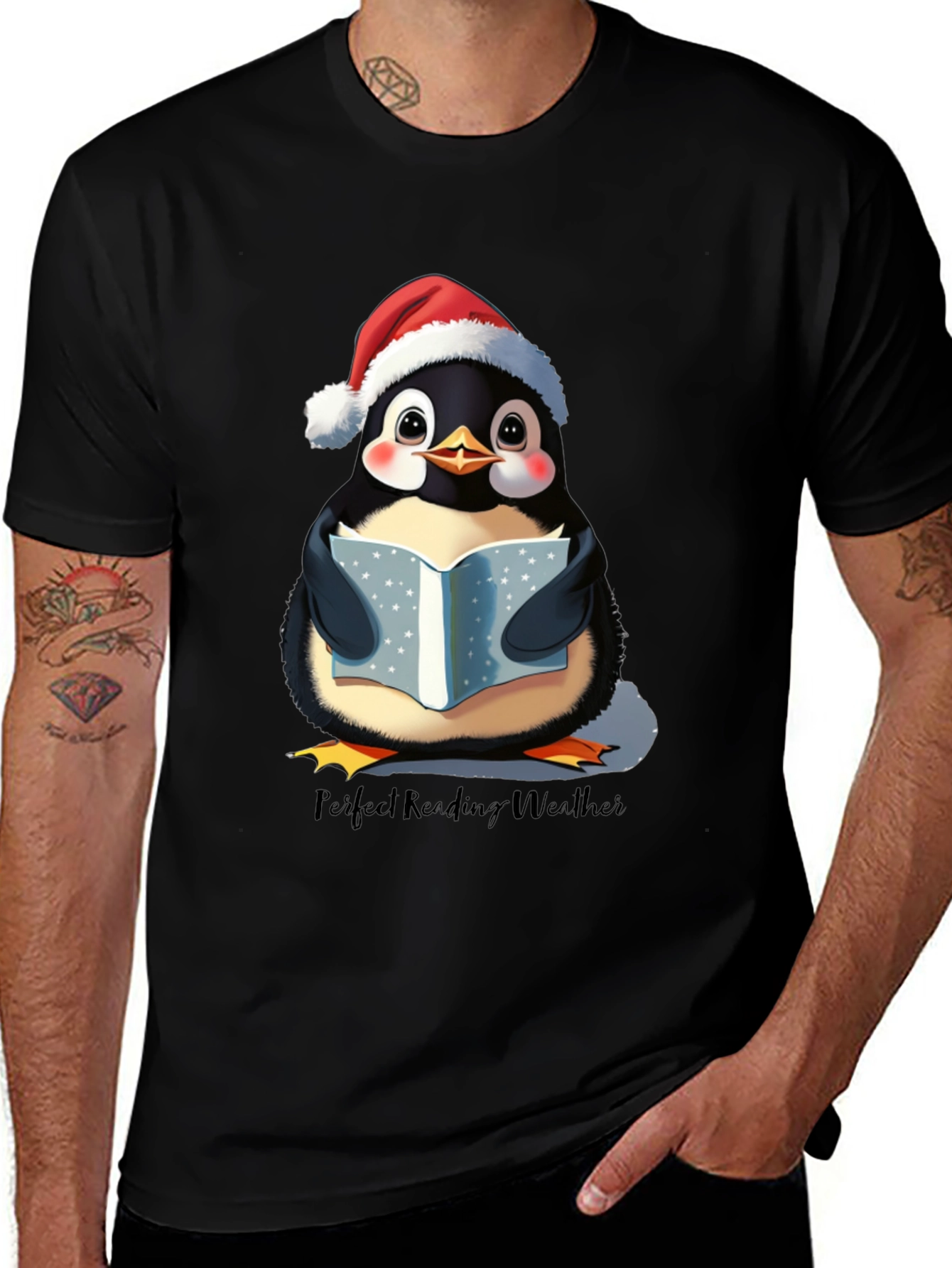 Variant 13 of Penguin Reading T-Shirt - Perfect Winter Weather