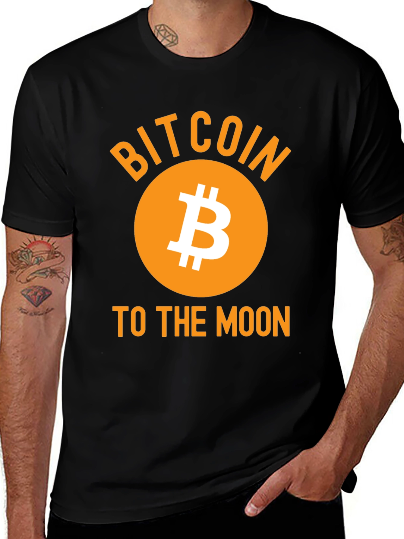 Variant 25 of Bitcoin to the Moon Black Graphic Tee