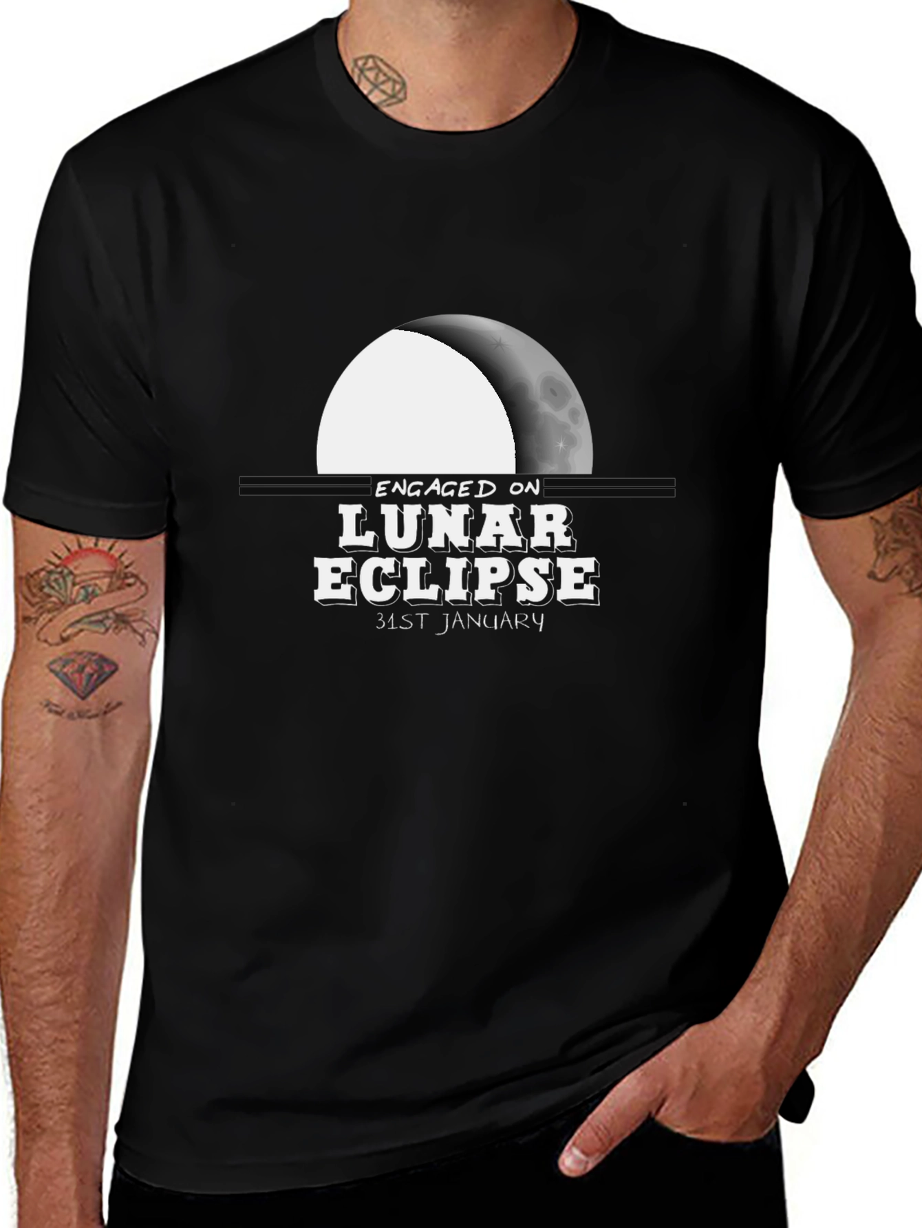 Variant 21 of Engaged on Lunar Eclipse Graphic T-Shirt