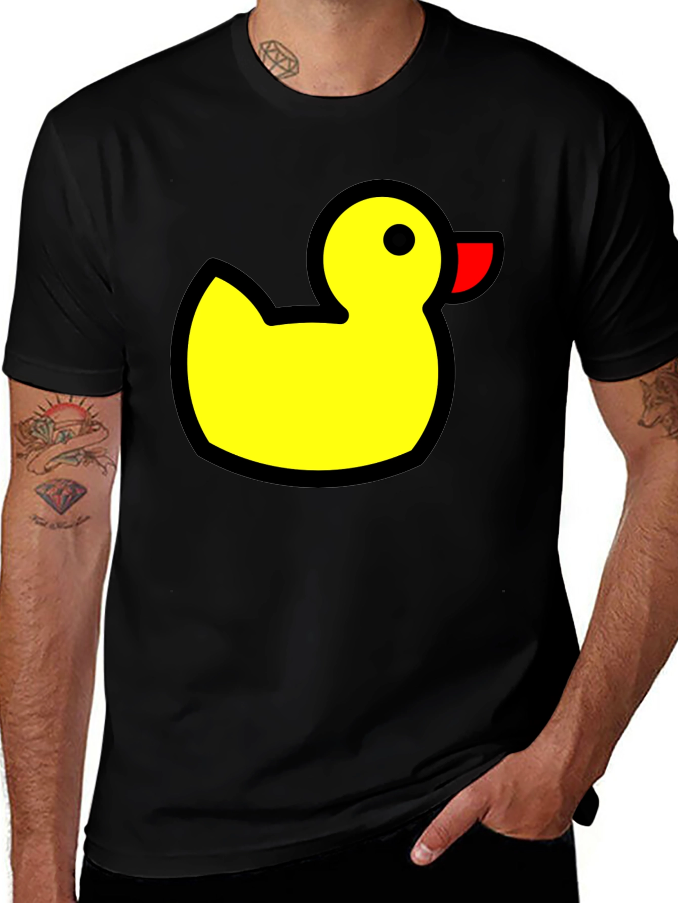 Variant 23 of Rubber Duckie T-Shirt - Black Cotton Tee