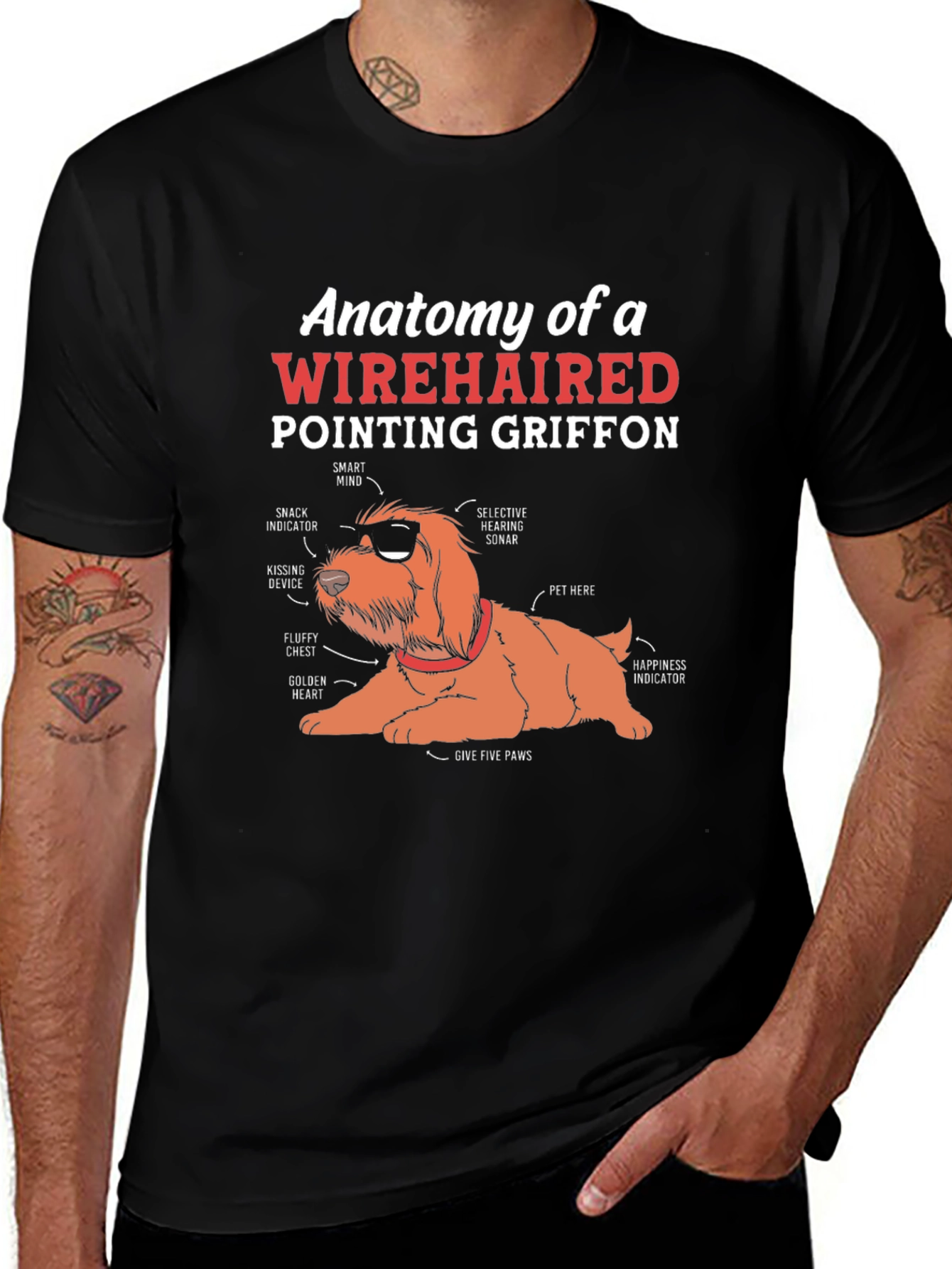 Wirehaired Pointing Griffon Anatomy T-Shirt