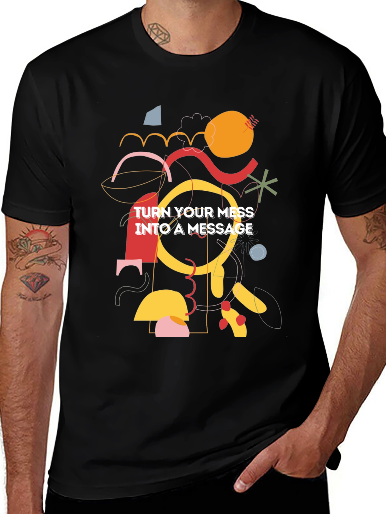 Variant 30 of Abstract Art Graphic Tee - Turn Your Mess Into A Message