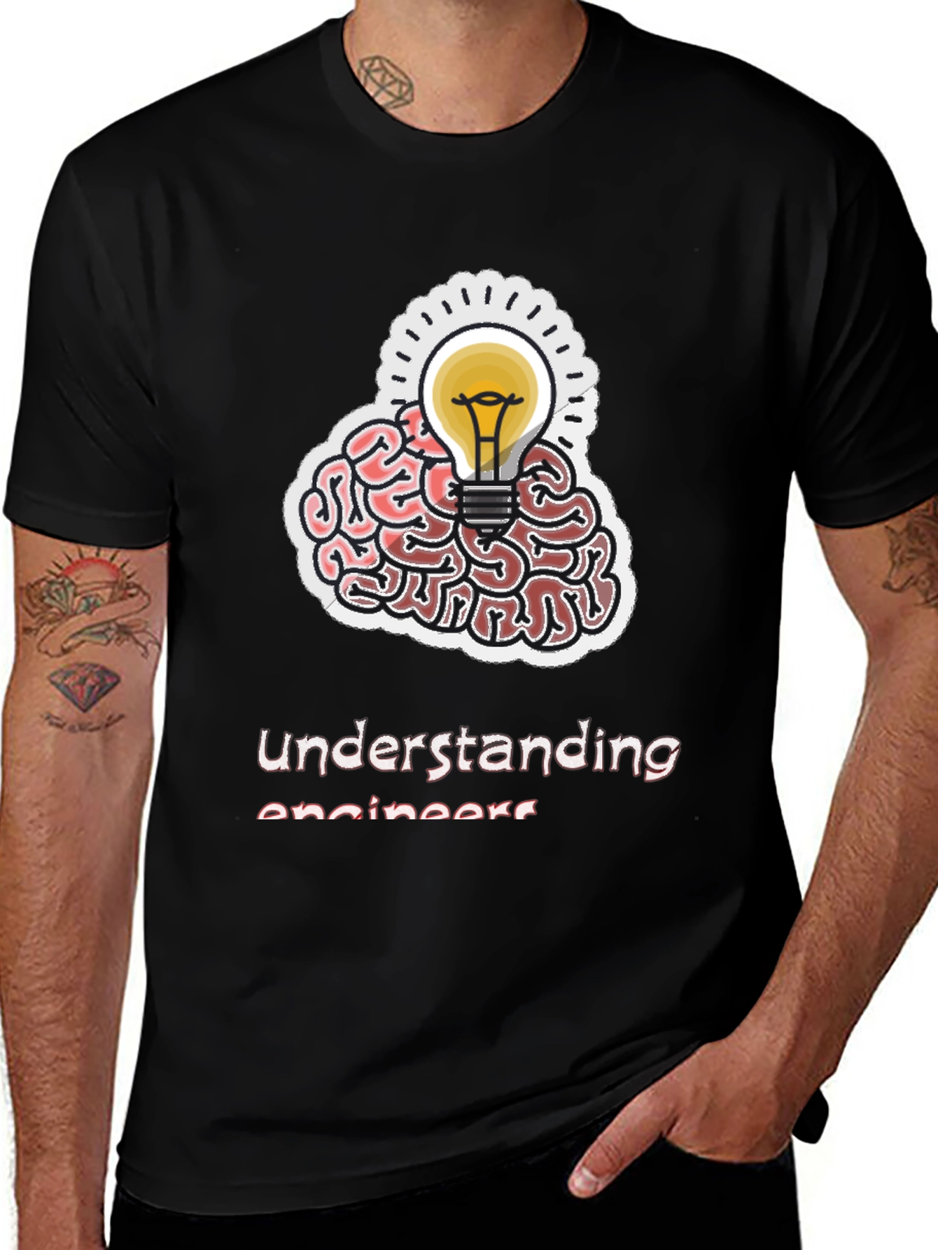 Black Understanding Engineers Brain T-Shirt main image