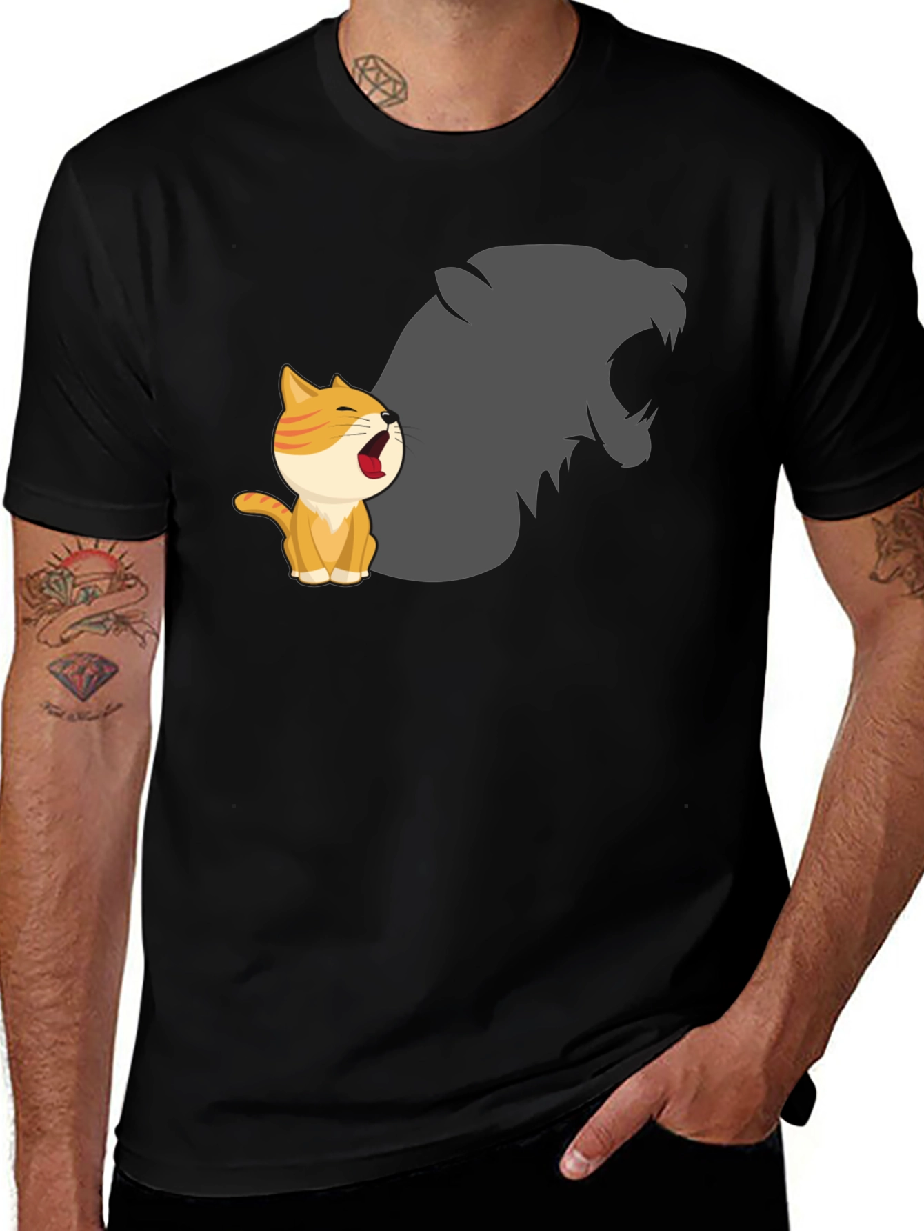 Cute Kitten Roar Graphic T-Shirt