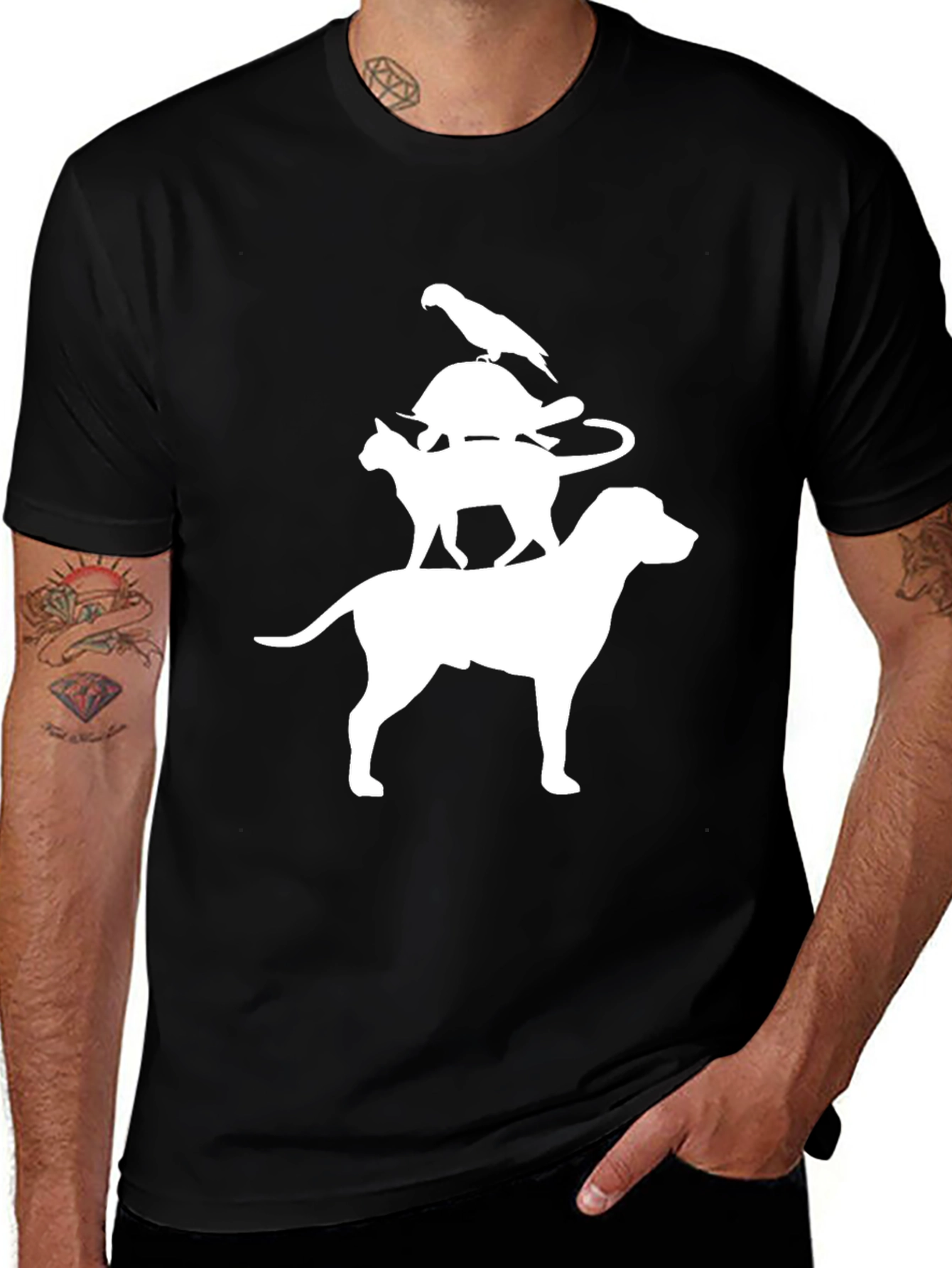 Variant 29 of Stacked Animals Graphic Tee