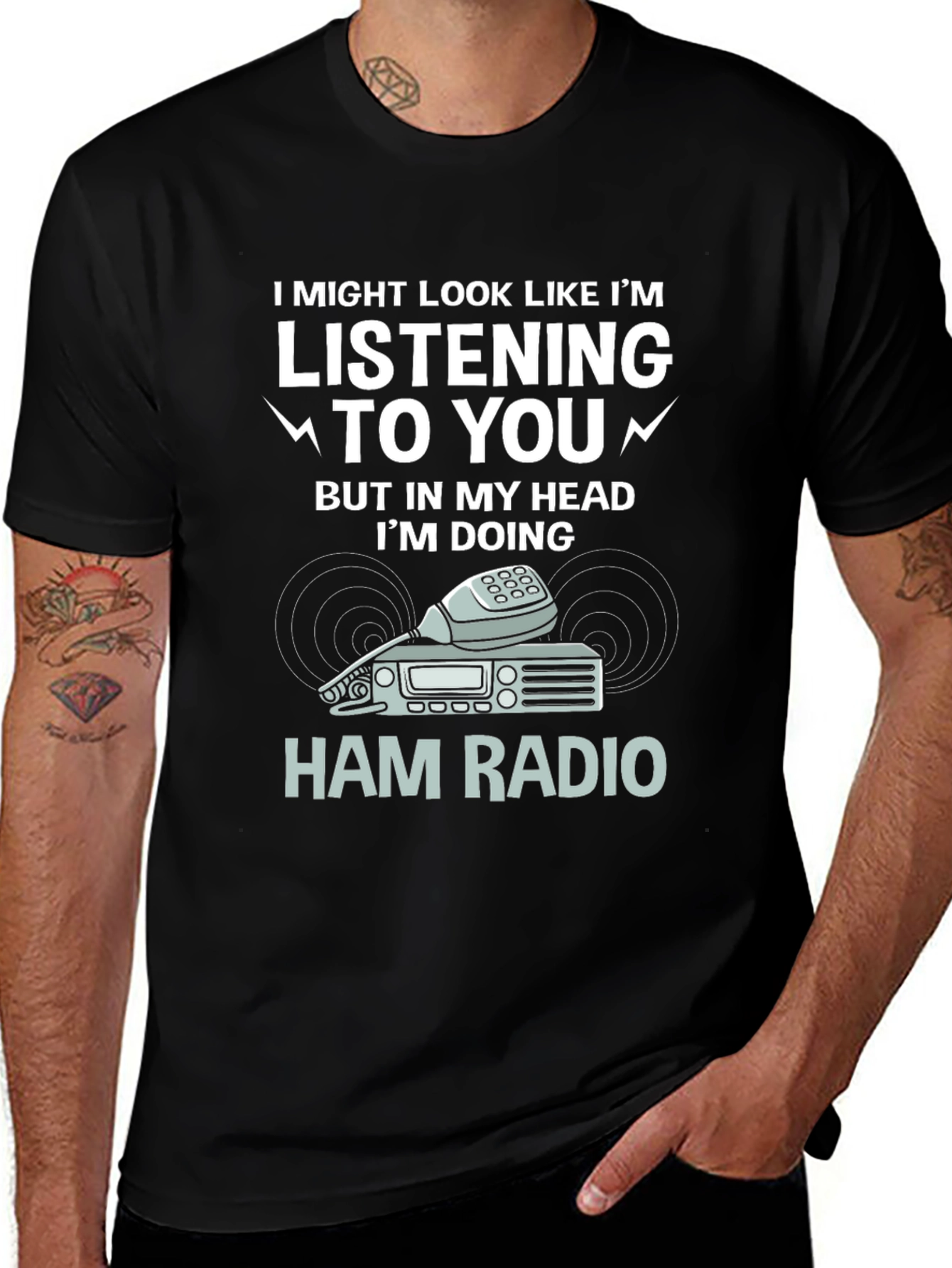 Ham Radio T-Shirt - "Listening" Funny Amateur Radio Tee