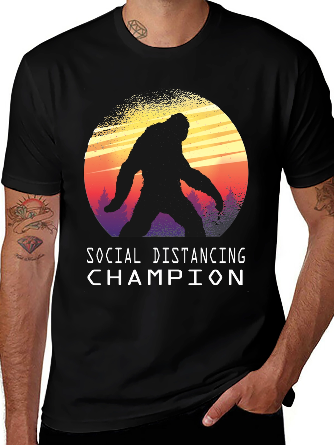 Social Distancing Champion Bigfoot T-Shirt