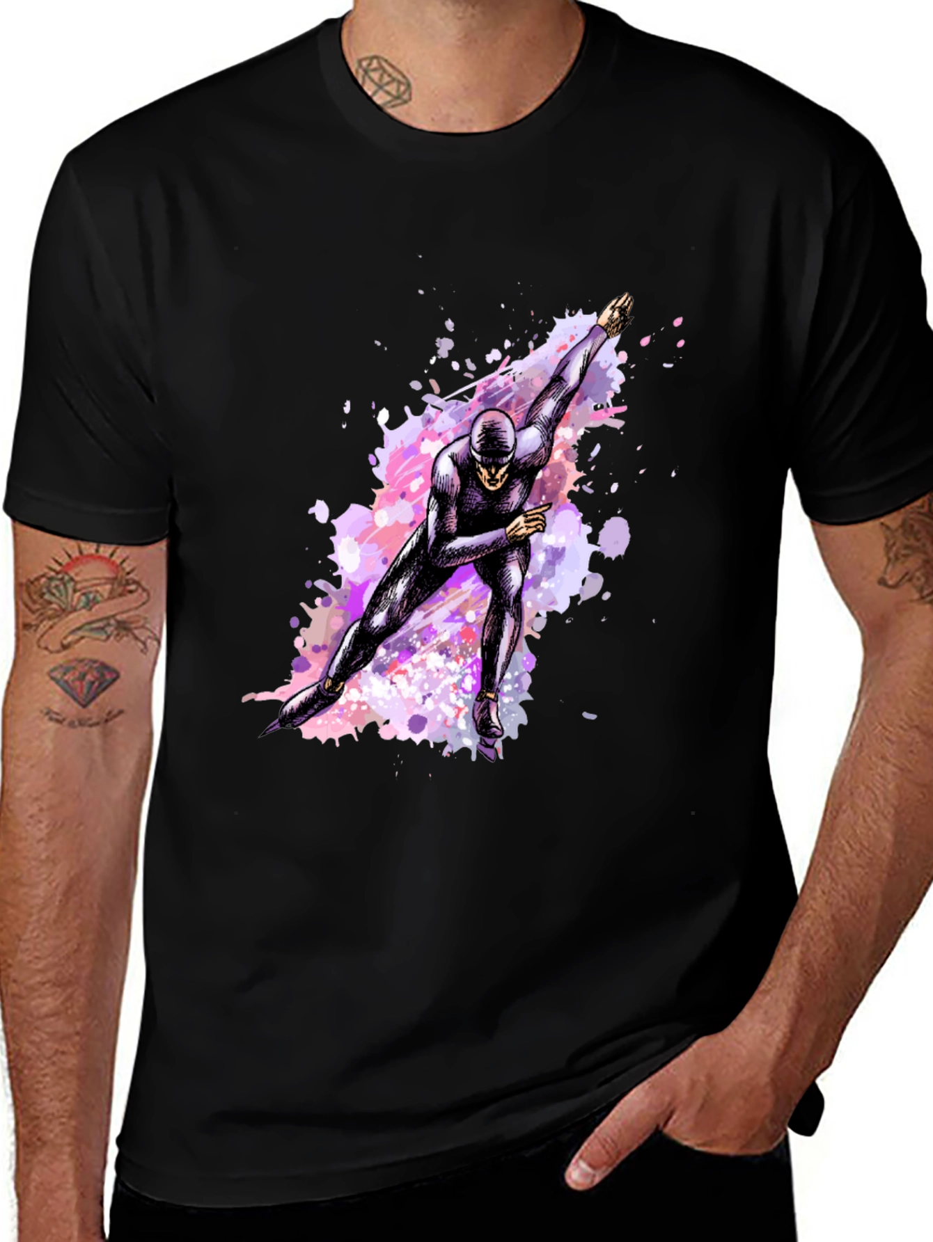 Variant 20 of Speed Skater Graphic T-Shirt - Unique Artistic Design
