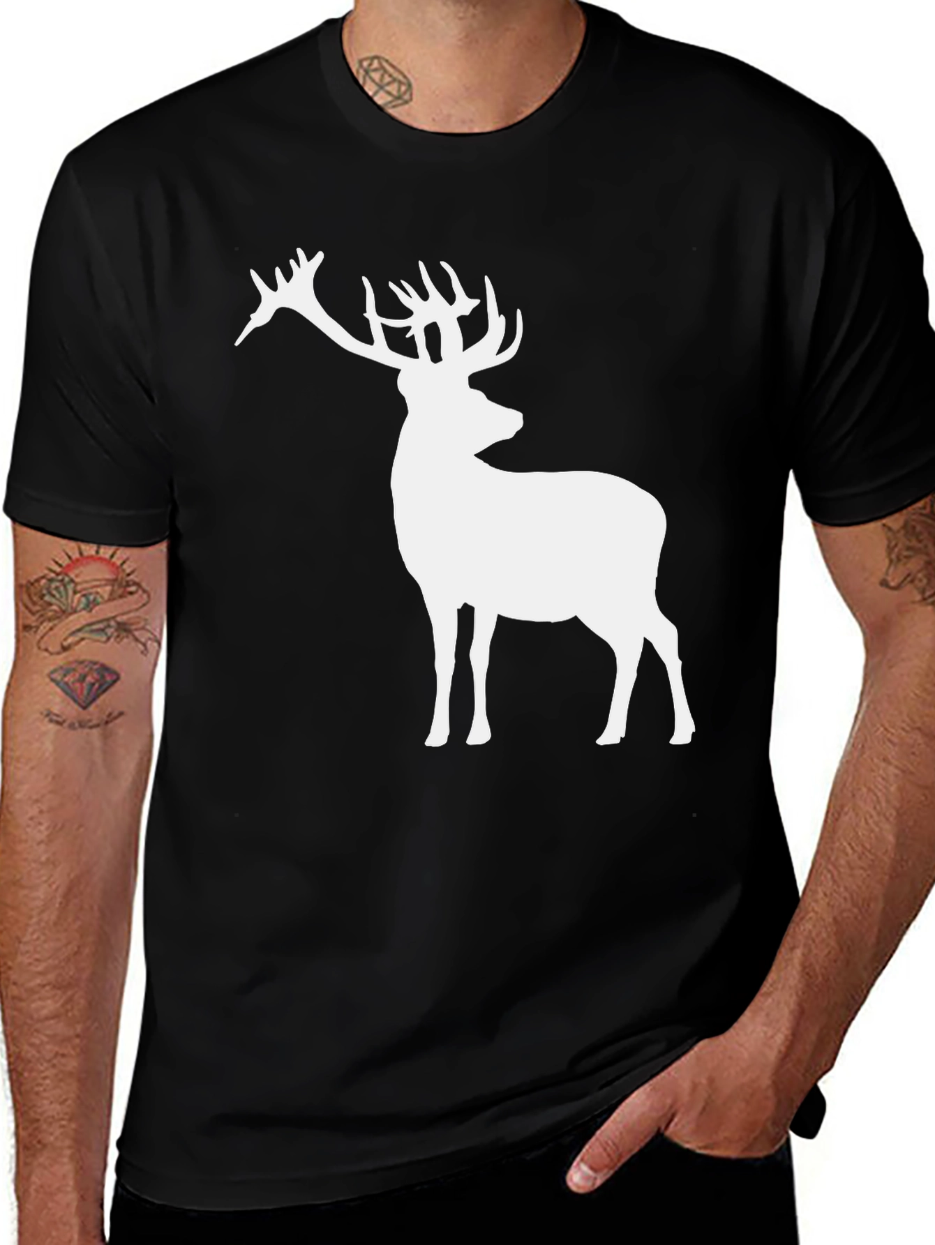 Variant 18 of Stag Silhouette T-Shirt - Black