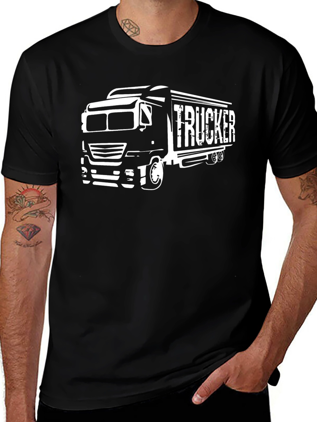 Variant 21 of Trucker Graphic T-Shirt - Black