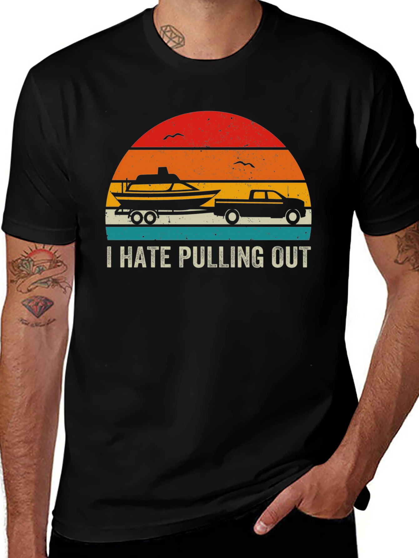 Variant 10 of I Hate Pulling Out Boat & Truck Graphic Tee