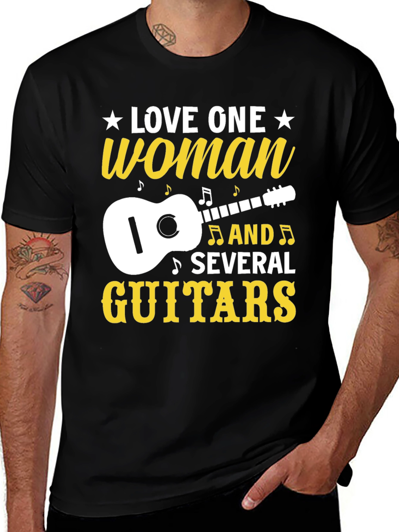 Love One Woman and Several Guitars Graphic Tee