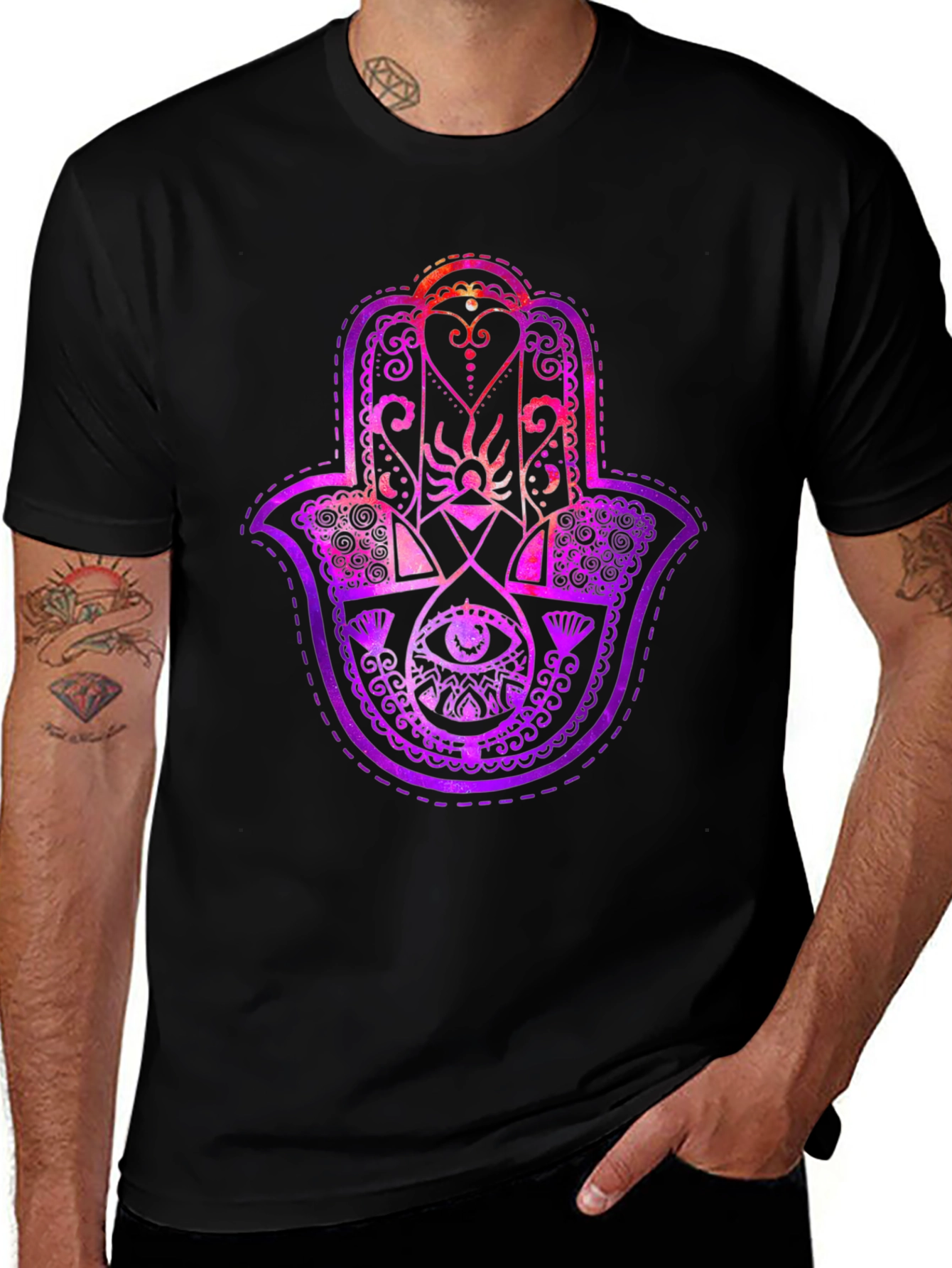 Variant 13 of Hamsa Hand Graphic Tee - Spiritual Protection T-Shirt