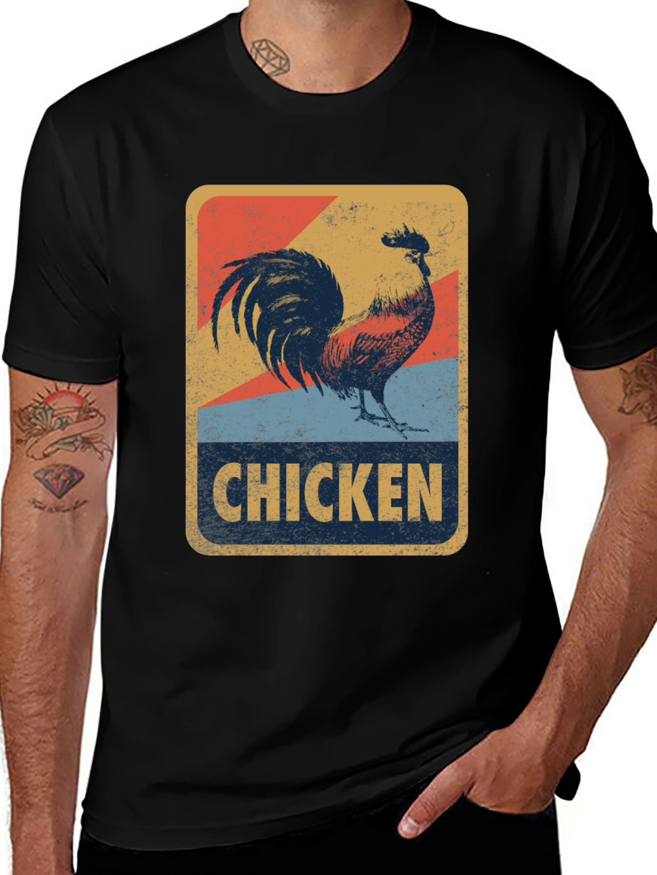 Variant 11 of Vintage Style Chicken Graphic T-Shirt
