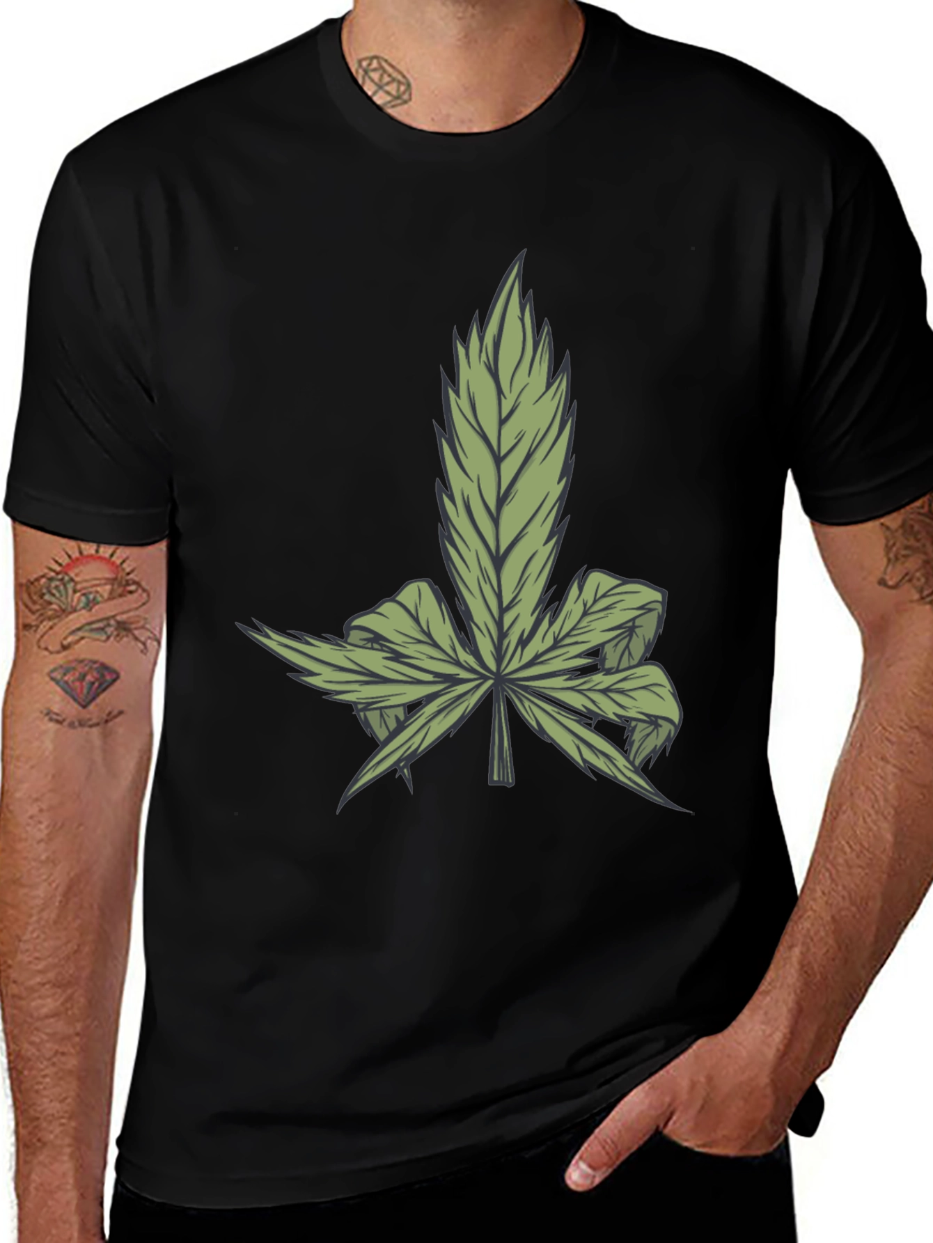Variant 23 of Marijuana Leaf Graphic Tee - Casual Streetwear