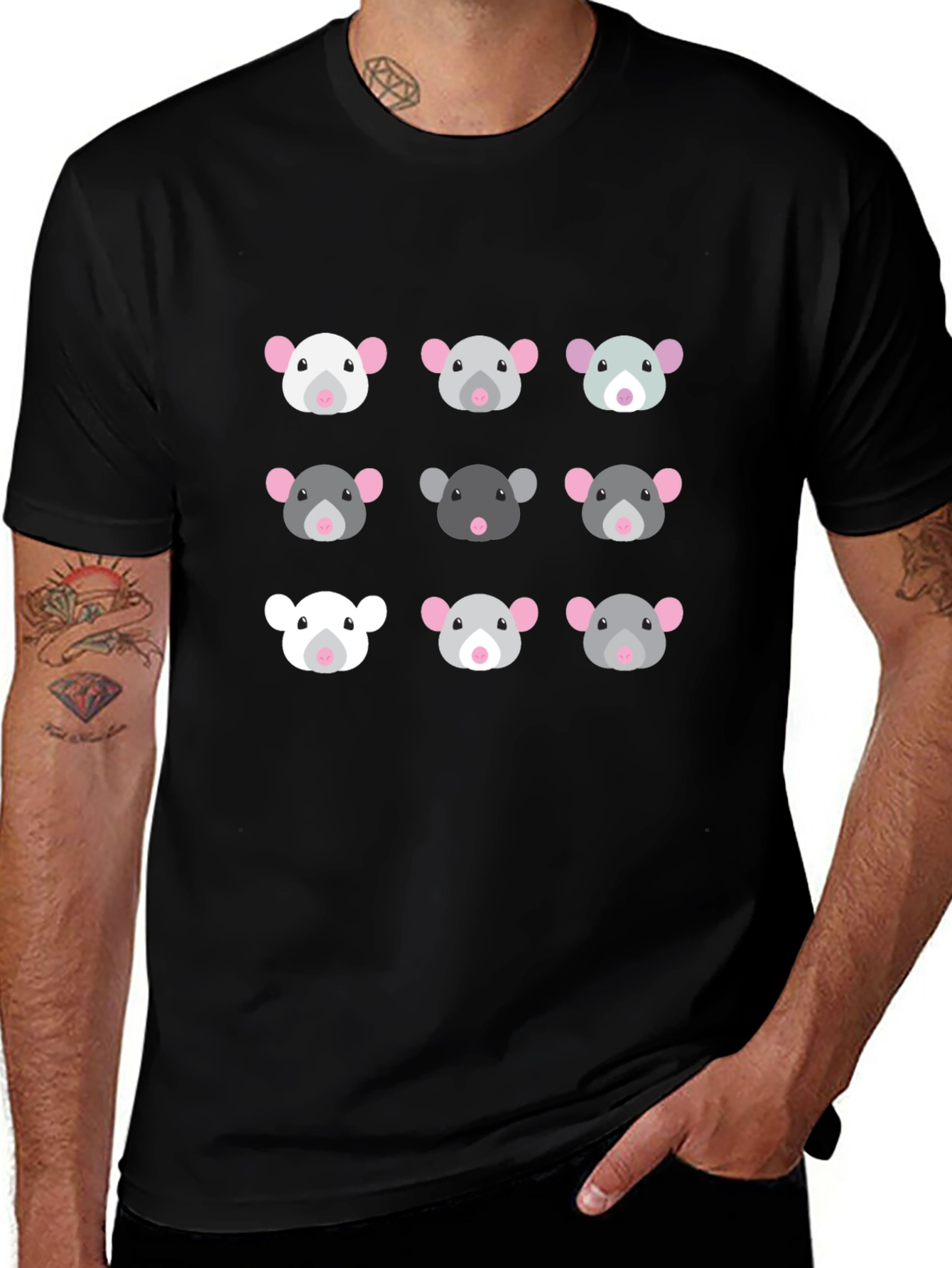 Variant 27 of Rat Faces Black T-Shirt