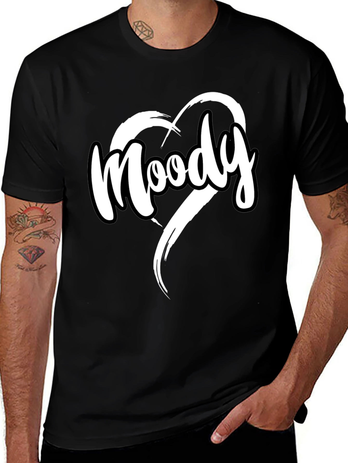 Variant 19 of Moody Heart Graphic Black T-Shirt