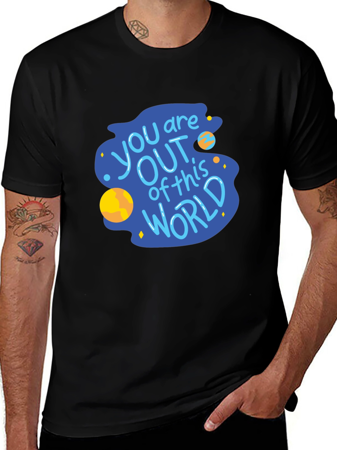 Variant 25 of Out of This World Graphic Tee - Trendy Black T-Shirt