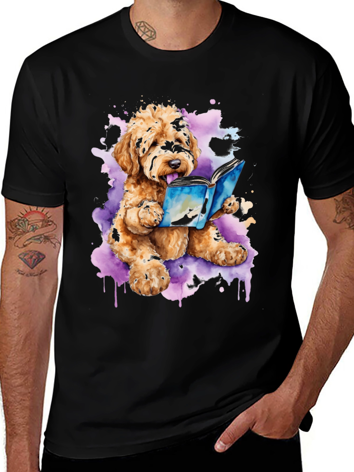 Variant 11 of Dog Reading Book T-Shirt